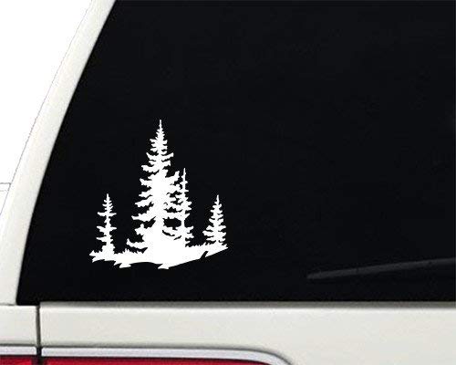 Spruce Trees Adventure Explore Nature Vinyl Decal - Waterproof Car, Truck, Laptop & Bumper Sticker - Perfect for Outdoor Enthusiasts & Nature Lovers