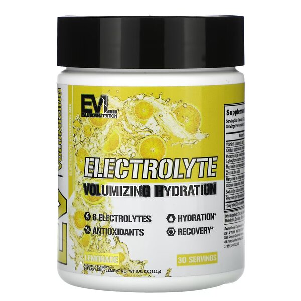 EVLution Nutrition Electrolyte Powder - Lemonade Flavor, 111g | Hydration Boost for Workouts, Sports & Active Lifestyle | Sugar-Free Electrolyte Supplement for Energy & Recovery