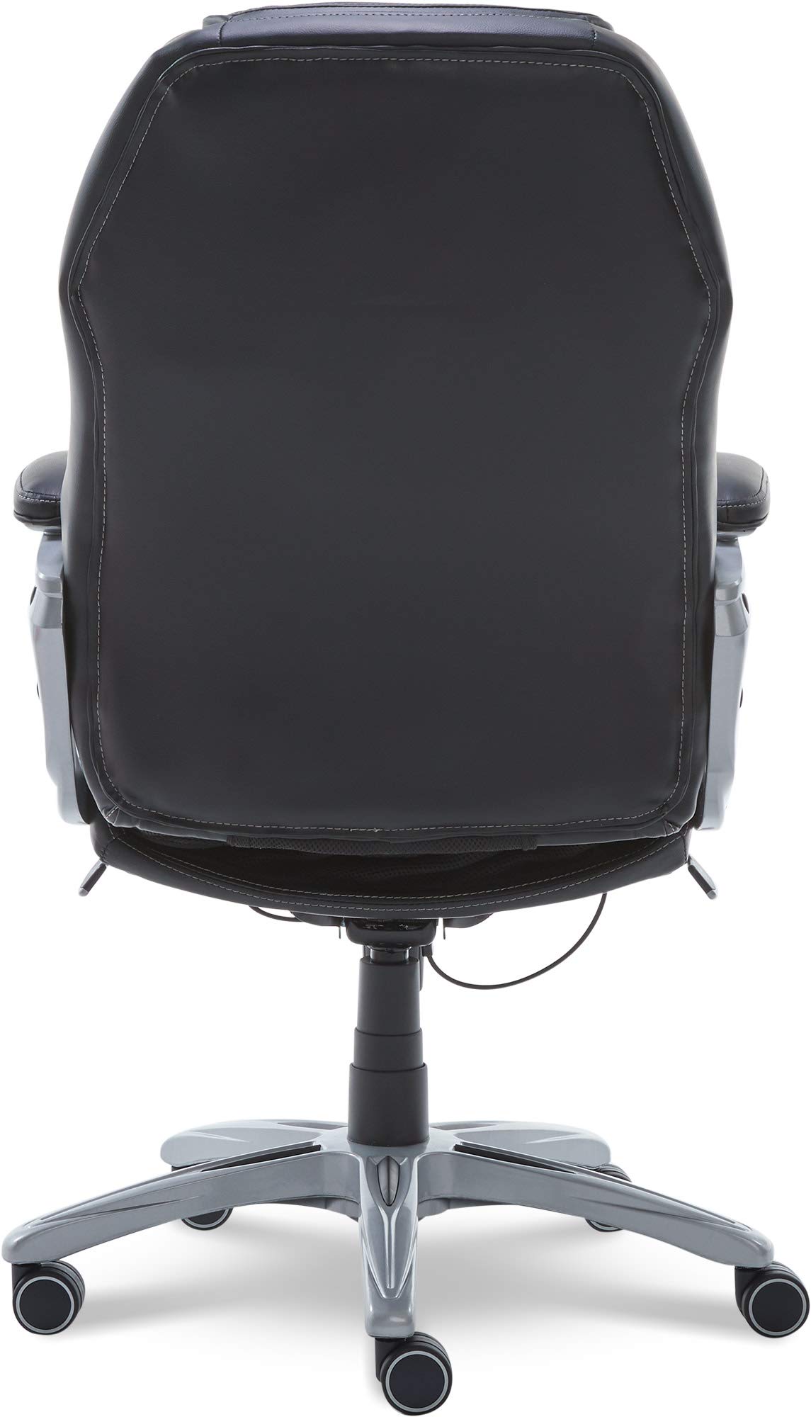 Serta Wellness by Design Executive Office Chair with Lumbar Support - Ergonomic Computer Desk Chair with Back in Motion Technology, Mid Back Leather Black - Perfect for Home Office, Gaming & Workspace Comfort