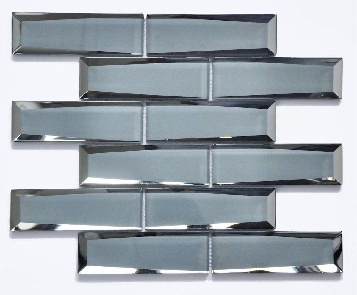 Premium Mirrored Glass Tiles - Titanium Coated, Reversed Bevel Edge, 2