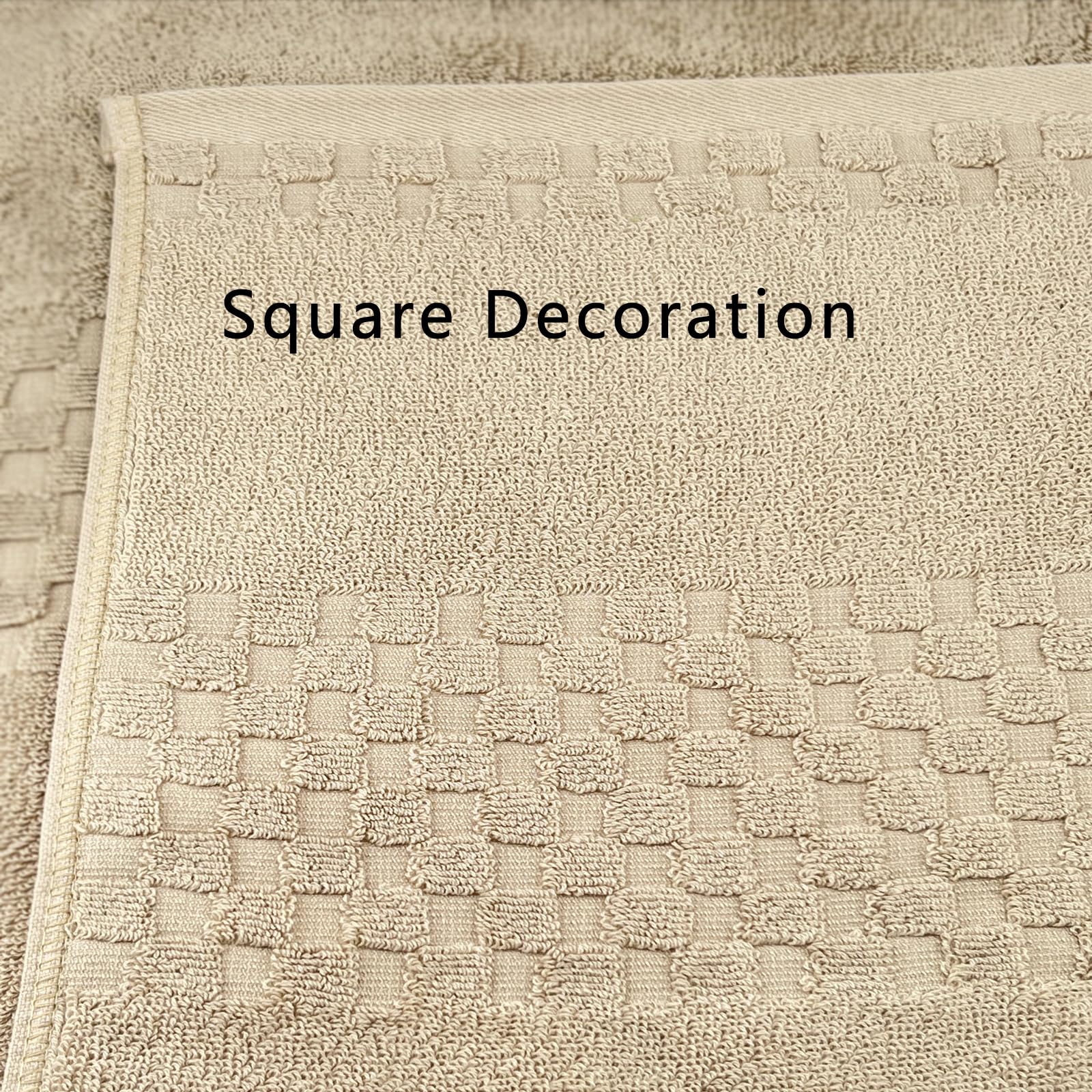 **YTYC 35x70 Inches 100% Cotton Bath Sheets - Extra Large, Super Absorbent & Soft Luxury Bath Towels for Adults (600GSM, Beige, 2-Piece) - Perfect for Spa, Beach, and Home Bathroom Use**