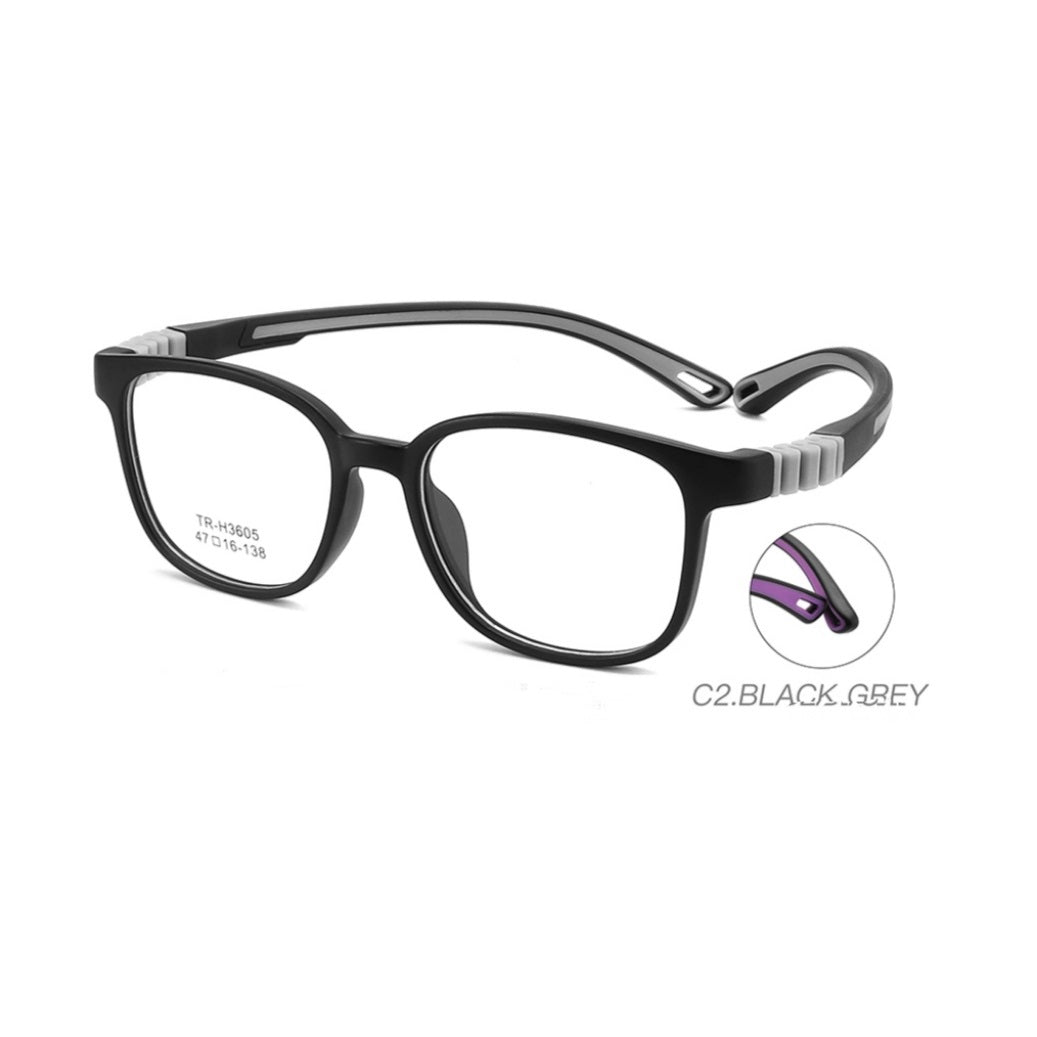 Square Kids Unbreakable Glasses TR 6805 - Shatterproof Eyewear for Boys & Girls Ages 7-12 - Perfect for School, Sports & Outdoor Activities
