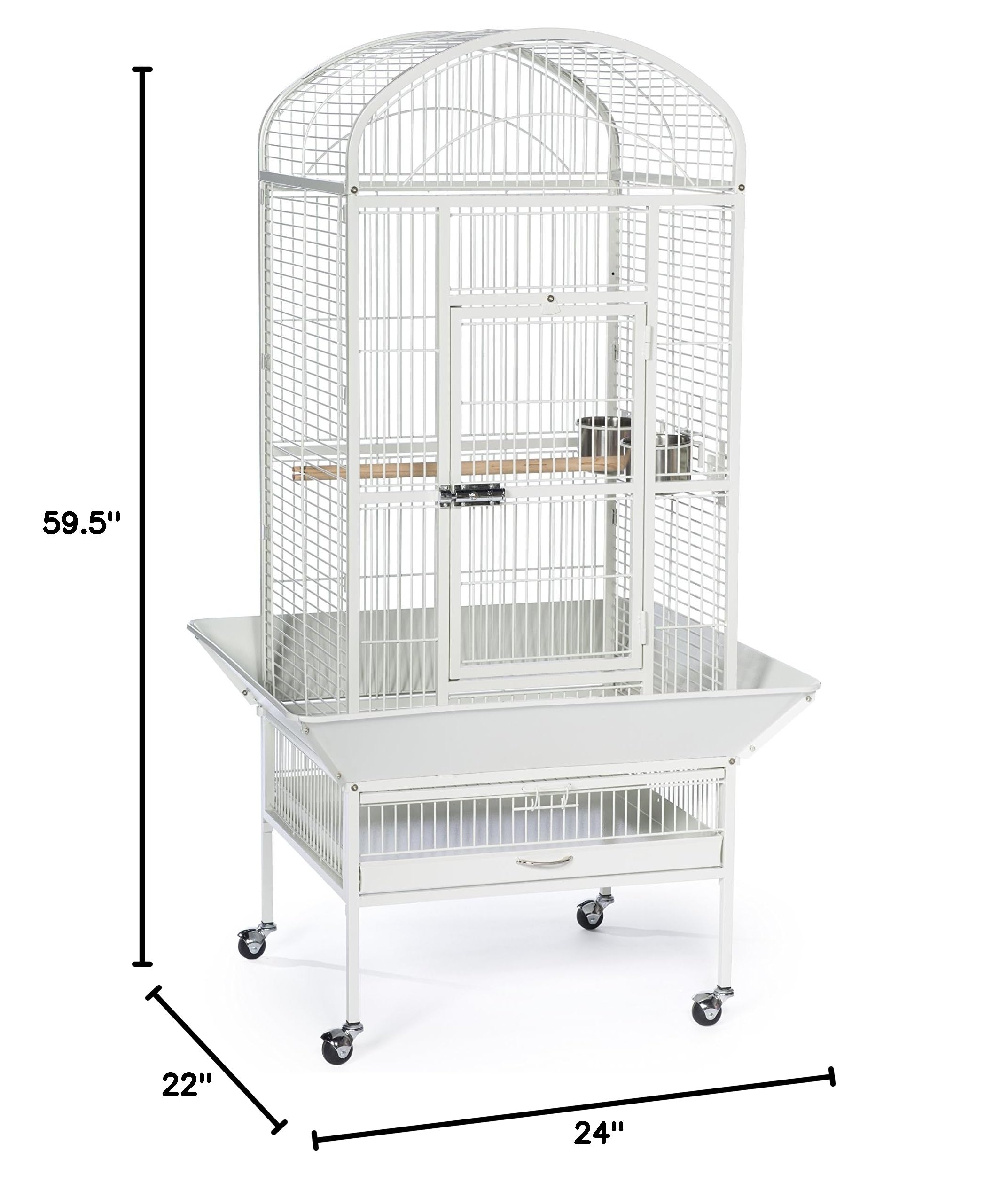 Prevue Pet Products 34522 Large Dometop Bird Cage in Chalk White - Spacious Home for Parrots, Cockatiels & Small Birds - Perfect for Living Rooms, Bedrooms & Outdoor Aviaries