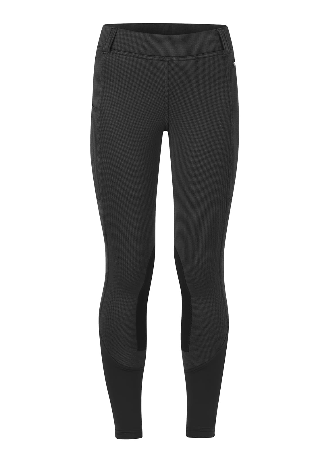 Kerrits Kids Sit Tight Wind Pro Knee Patch Winter Horse Riding Tights - Warm Polartec Equestrian Breeches with Pockets for Girls & Boys | Cold Weather Riding, Training & Competition