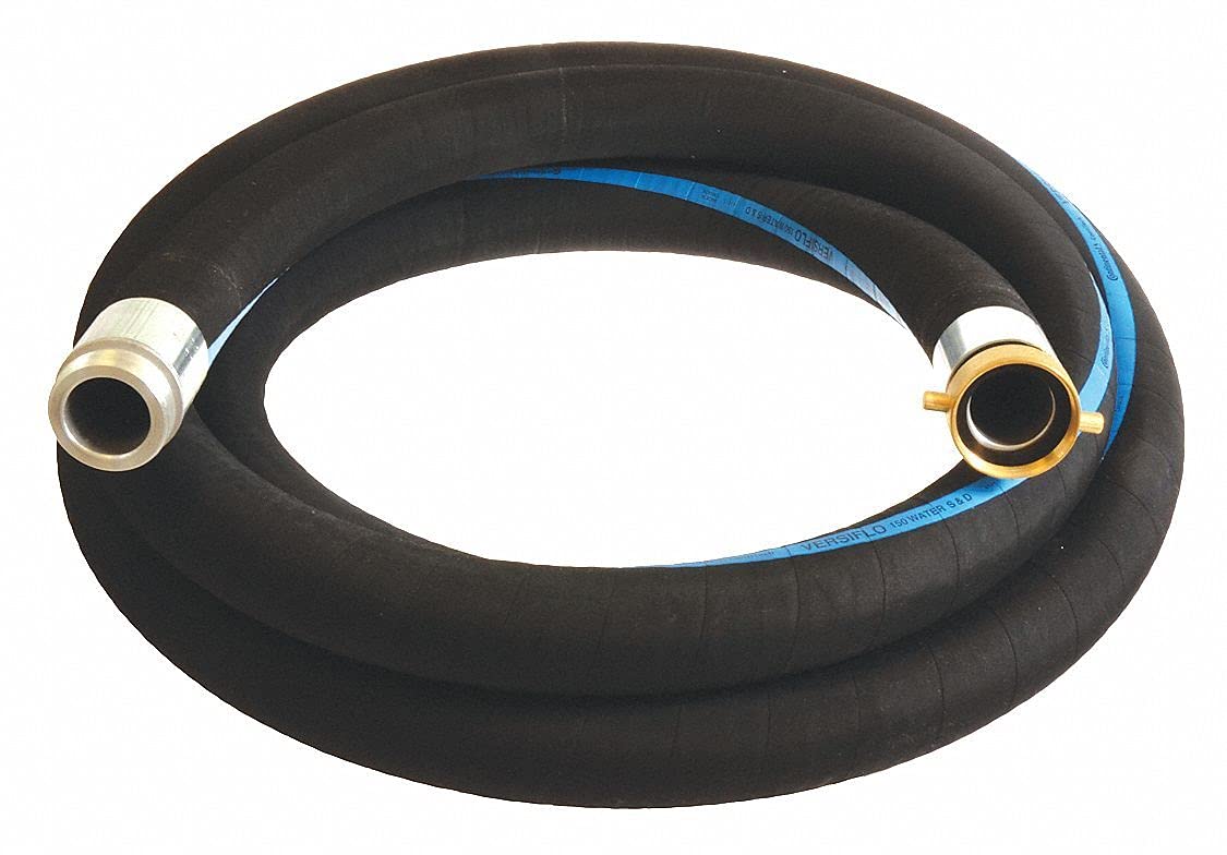 Top Brand 20 ft. Black Water Suction Hose with 2
