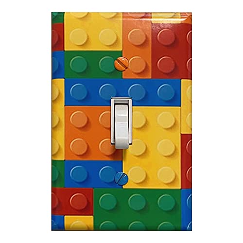 Colorful Building Blocks Light Switch Cover - Fun Kids Room Decor
