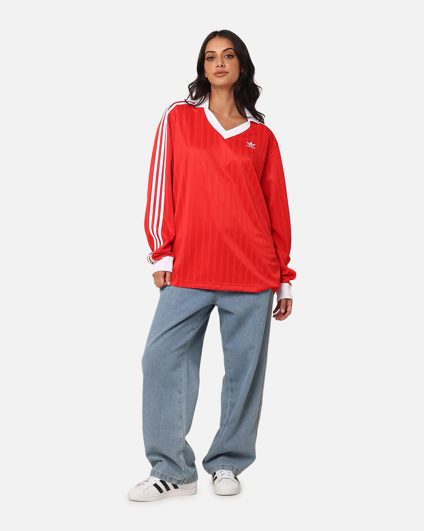 Adidas Piqué Long Sleeve Football Polo Shirt - Men's Training Jersey, Breathable & Moisture-Wicking - Better Scarlet Red - Perfect for Soccer Practice, Games & Casual Wear