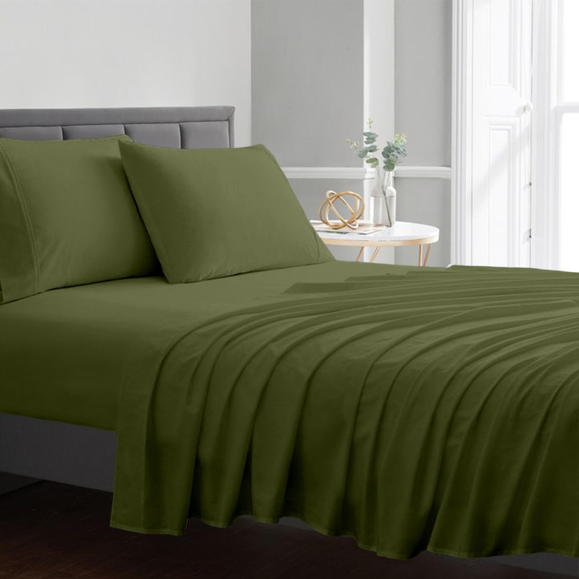 Premium 1000 Thread Count Egyptian Cotton California King Sheet Set - 4 Pc Cooling Bedding with 17