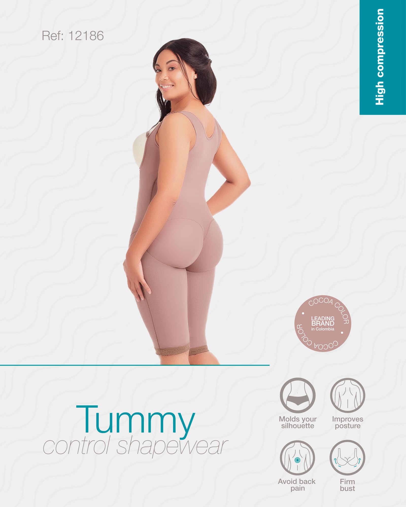 DELIE Fajas Colombianas 186 High Compression Knee-Length Girdle - 3 Hook Rows Butt Lifting Shapewear for Women | Postpartum Recovery, Tummy Control & Body Shaping | Perfect for Everyday Wear, Special Occasions & Post-Surgery Support