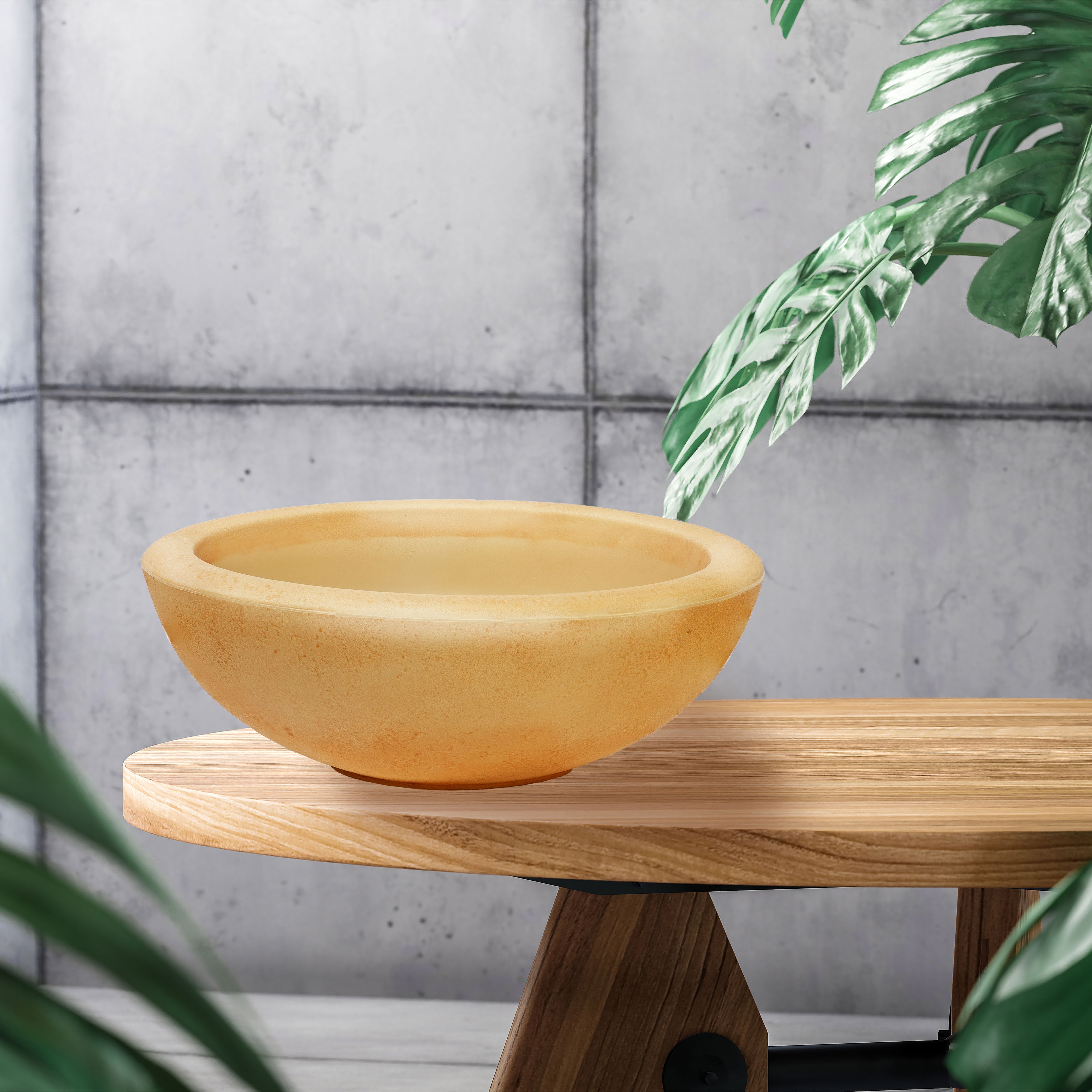 20.75 Inch Sunnydaze Percival Polyresin Outdoor Planter Bowl - Durable Garden Decor for Patio, Porch & Backyard Landscaping