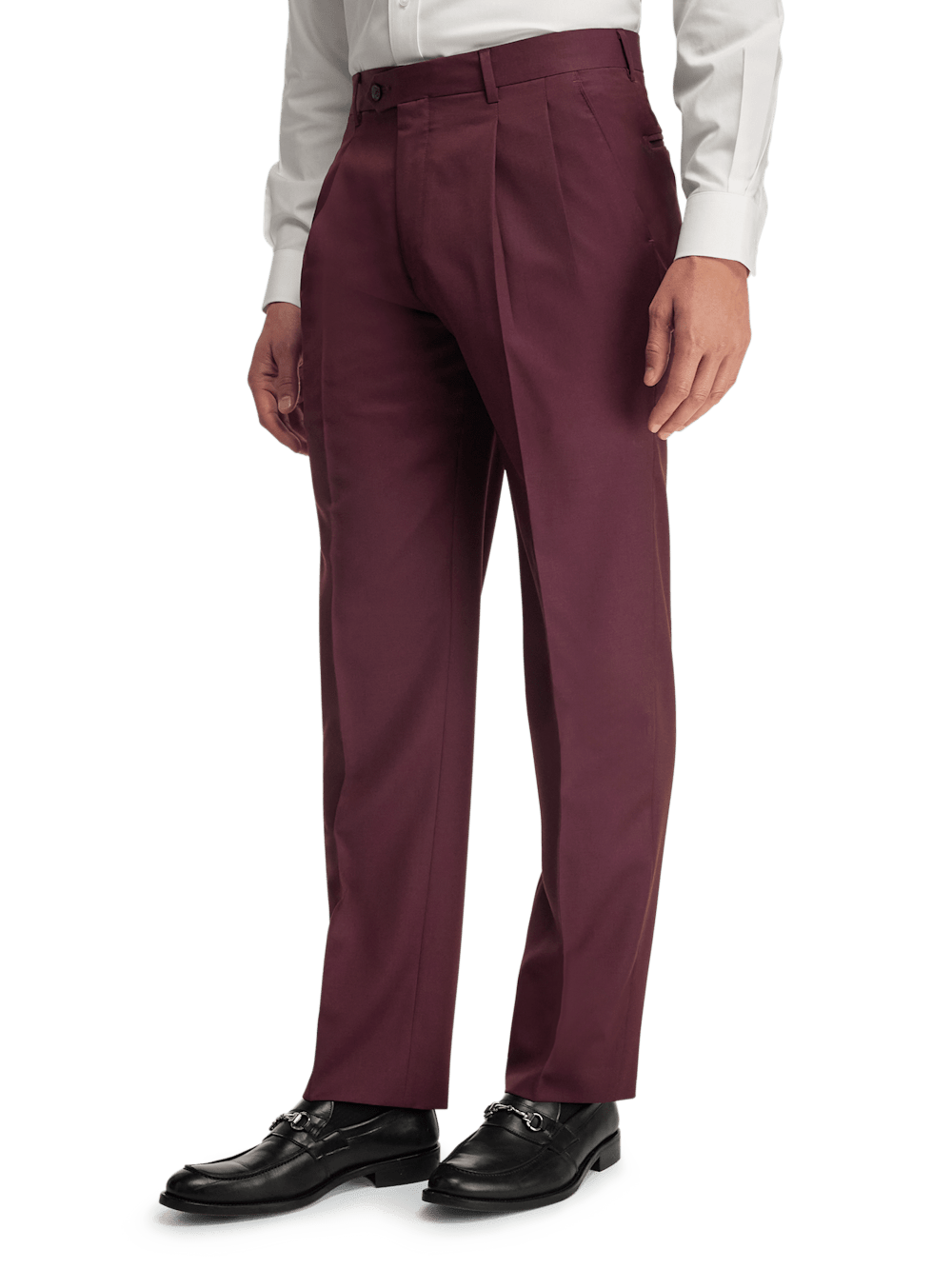 Premium Wool Gabardine Dress Pants for Men - Classic Burgundy Color | Office Wear, Business Attire & Formal Occasions