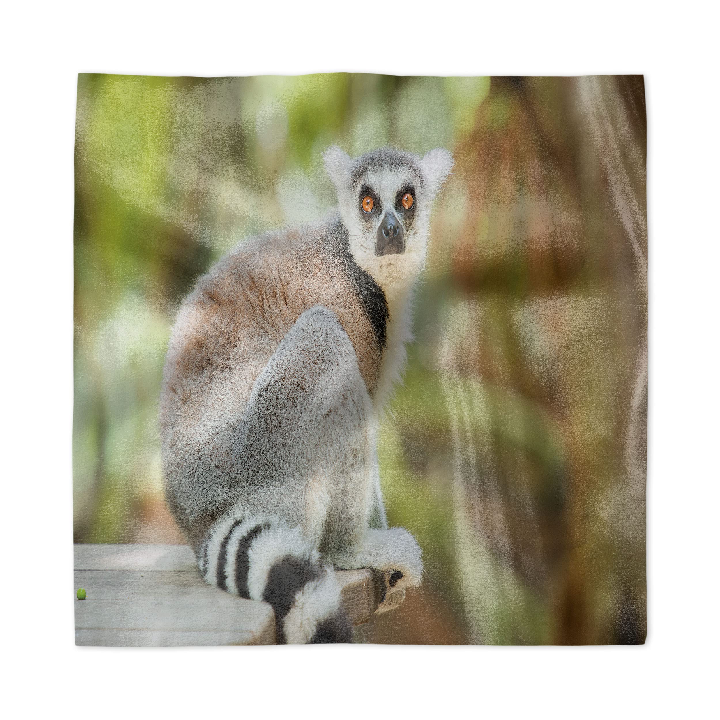 Ambesonne Lemur Decorative Satin Napkins Set of 4 - 12
