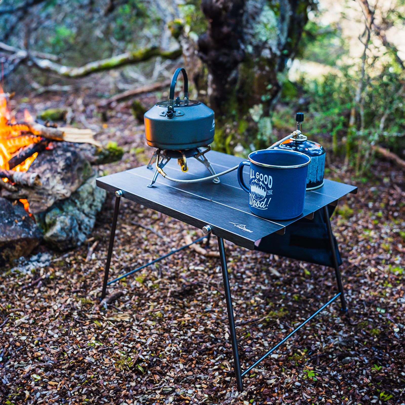 Ultralight Aluminum Folding Camping Table - Portable Compact Outdoor Side Table with Carry Bag for Camping, Picnic, Beach, Travel & Backpacking | Perfect for Outdoor Cooking, Tailgating & RV Adventures