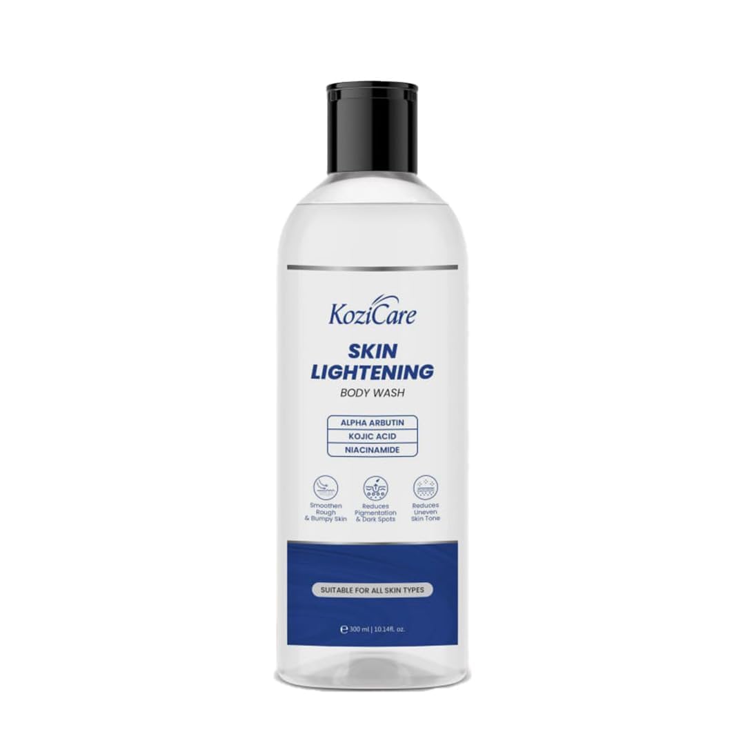 Kozicare Skin Brightening Body Wash with Alpha Arbutin, Niacinamide & Kojic Acid - Reduces Dark Spots, Pigmentation & Evens Skin Tone - Gentle Cleanser for Men & Women - Perfect for Daily Shower & Post-Sun Care