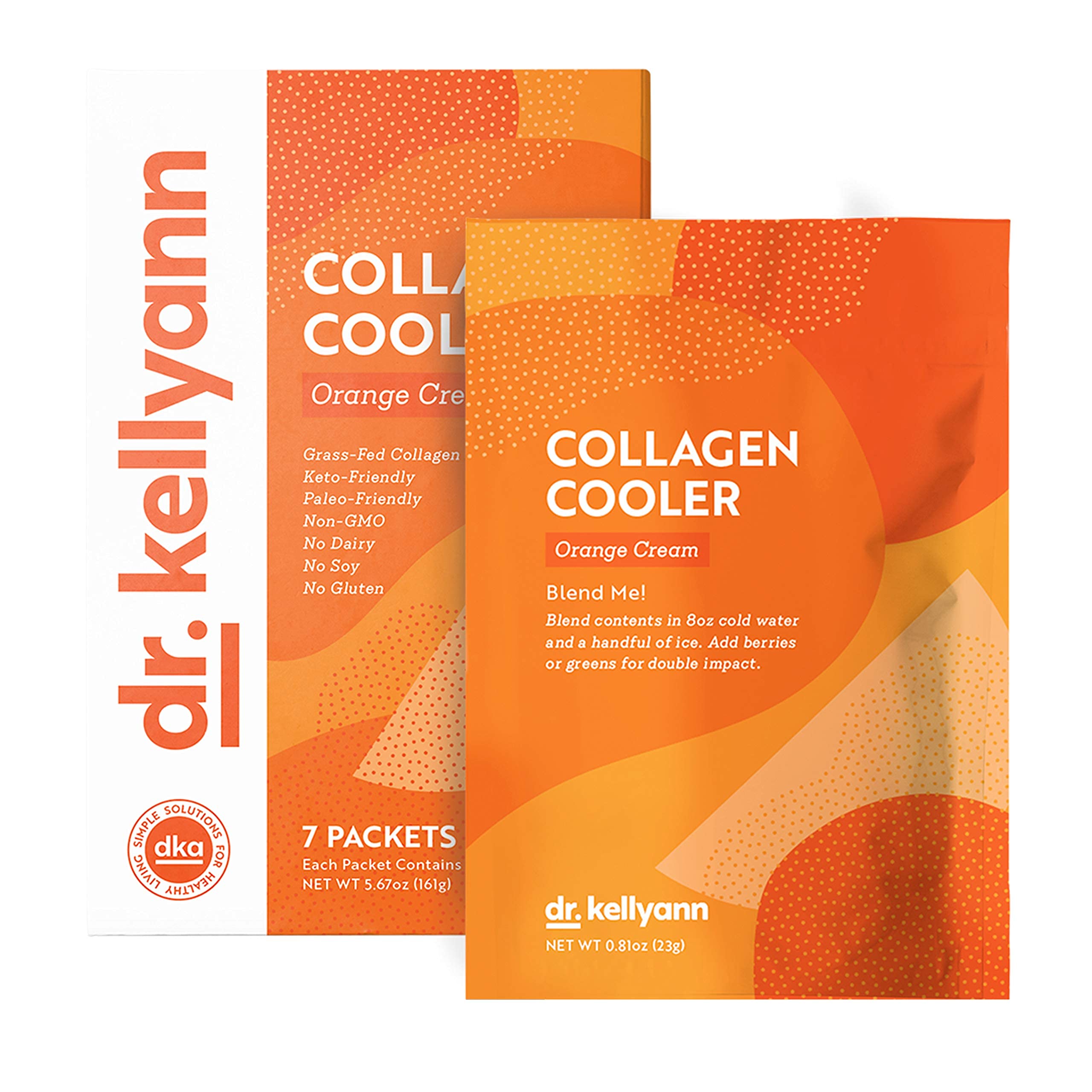Dr. Kellyann Orange Cream Keto Shake Packets (7 Servings) - 15g Protein Powder with Grass-Fed Collagen, Keto & Paleo Diet Friendly Meal Replacement - Perfect for Weight Loss, Low Carb Lifestyle & On-the-Go Nutrition