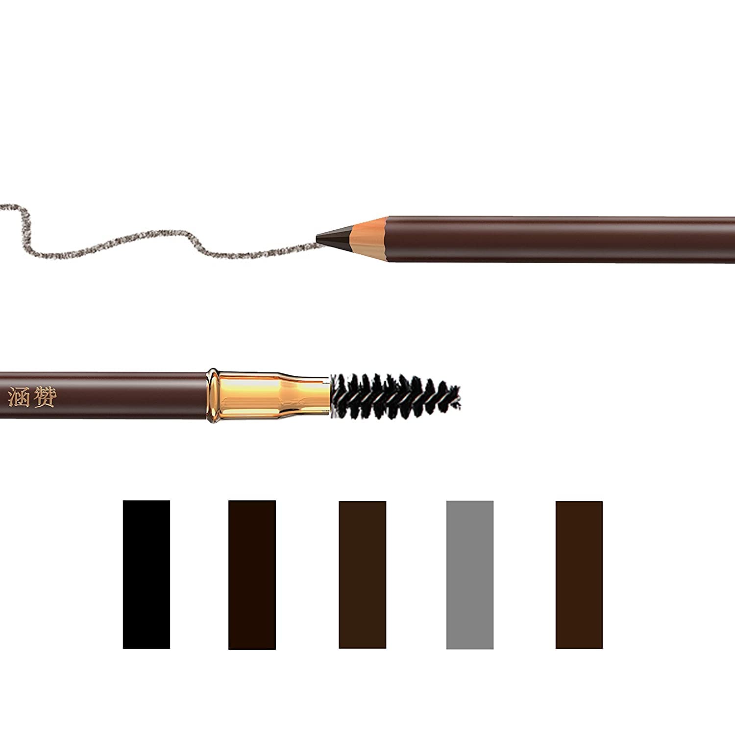 Long-Lasting Waterproof Eyebrow Pencil with Mascara Brush - 02 Dark Brown (1.4g) | Natural Look, All-Day Wear | Perfect for Daily Makeup, Gym & Outdoor Activities