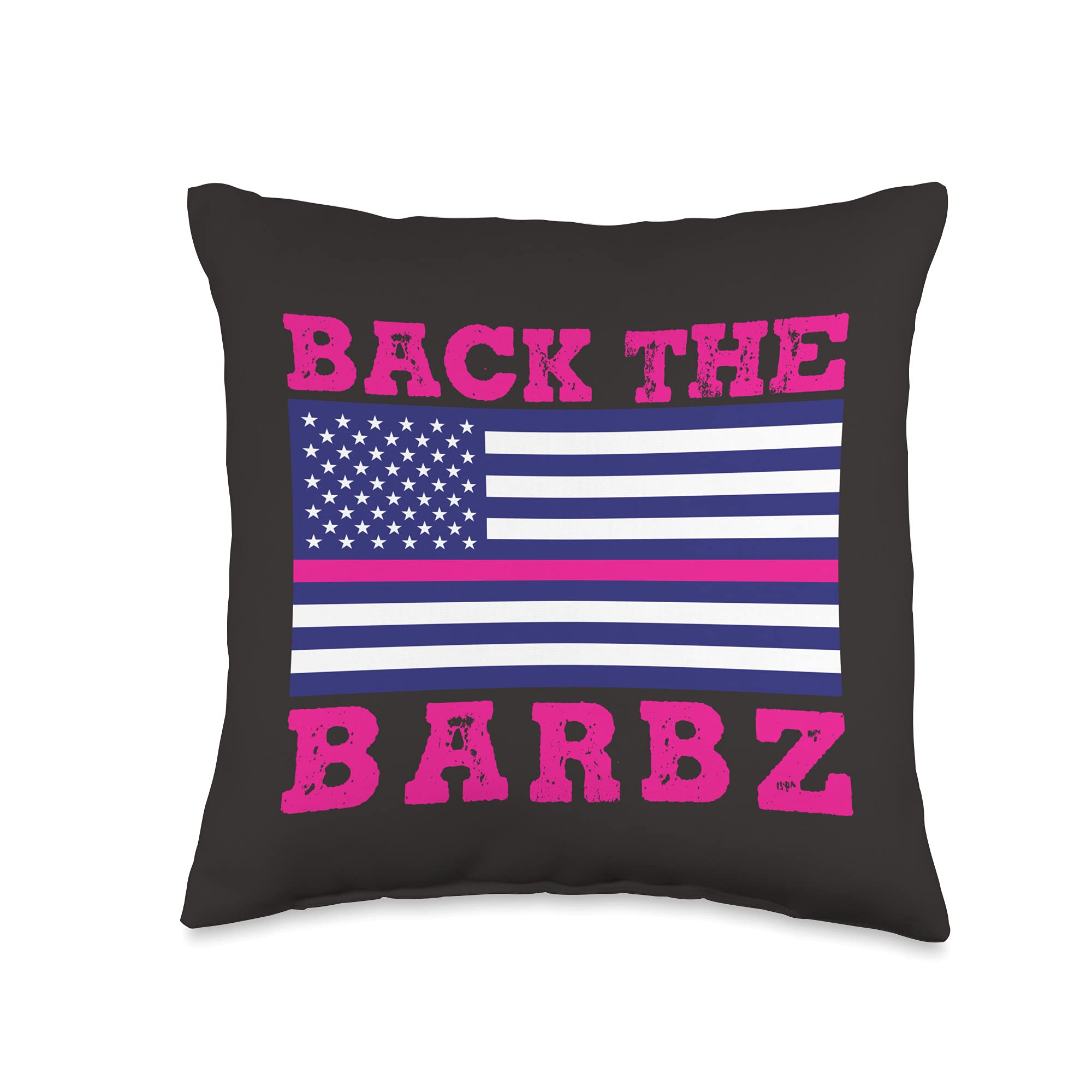Back The Barbz Flag - Loyal Barbs Fan Throw Pillow 16x16 Inch Multicolor - Perfect for Home Decor, Fan Gifts & Barbz Merchandise