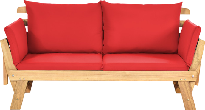 Costway Adjustable Convertible Patio Sofa Daybed with Thick Cushions - Indoor Outdoor Furniture for Garden, Balcony & Backyard Relaxation