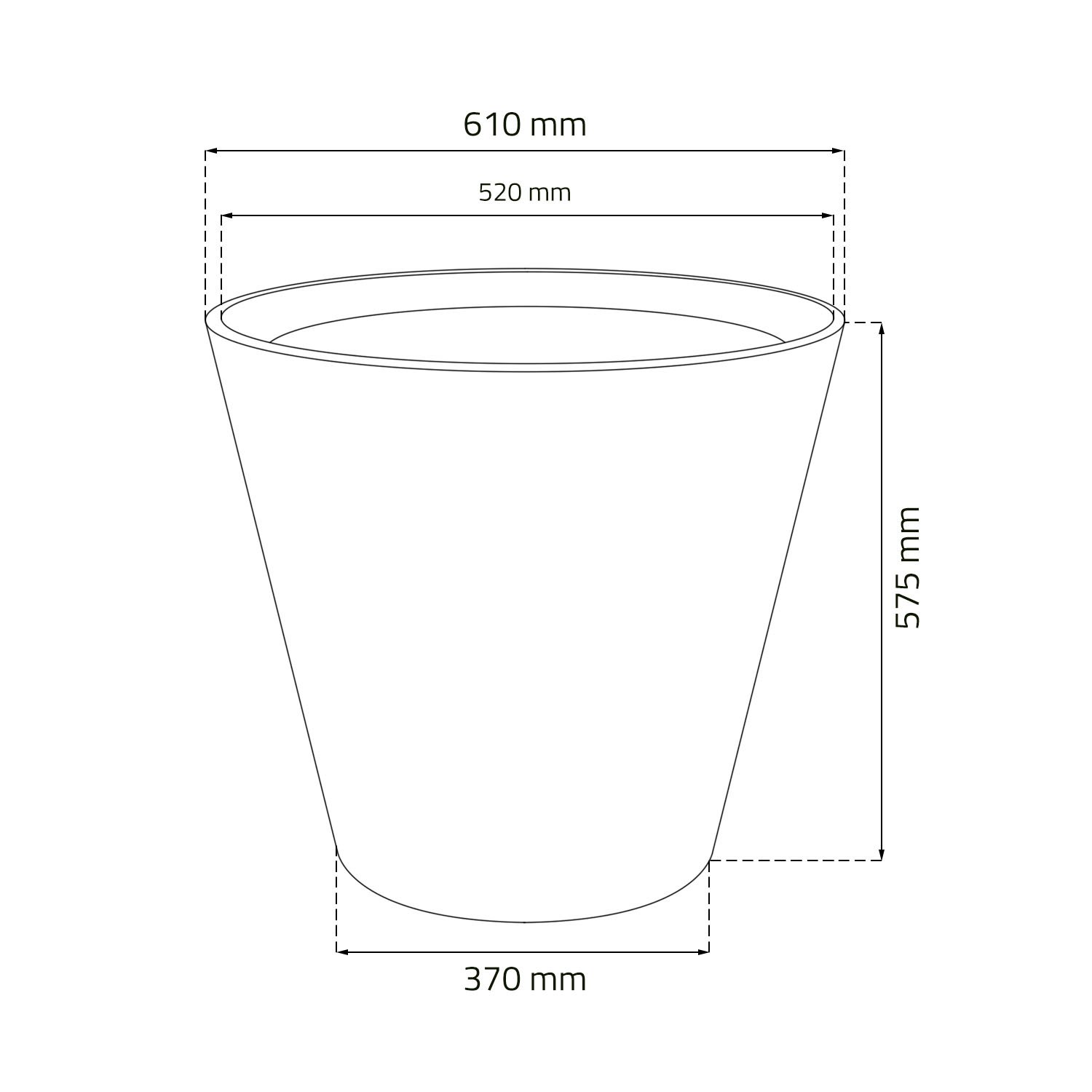 Prosper Plast Massive White Flowerpot Matuba Plastic Rattan Style Planter 60 cm - Durable Indoor/Outdoor Decorative Plant Container for Home Garden, Patio, and Balcony