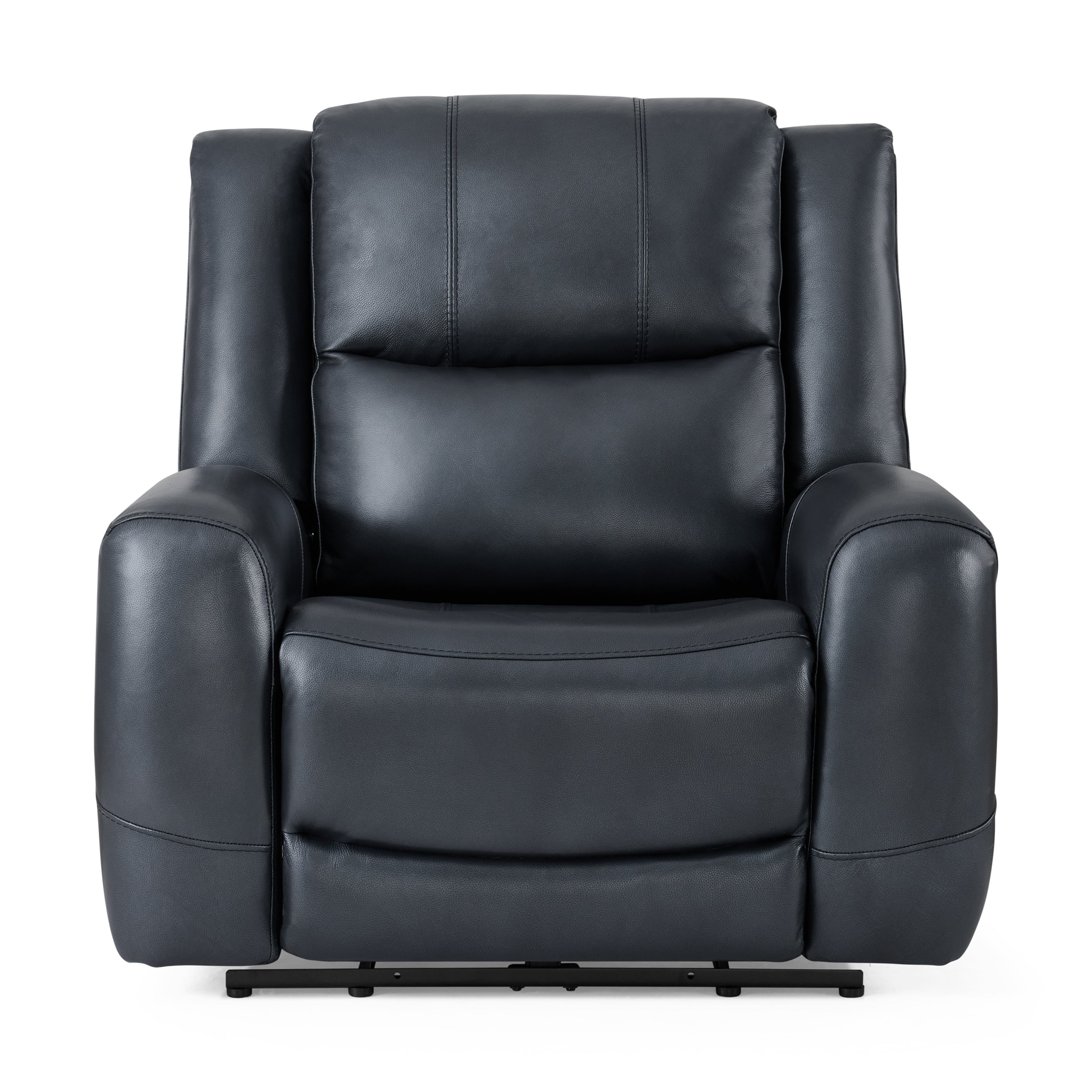 Roundhill Furniture Cozura Genuine Leather Power Reclining Sofa Set - 3-Piece Living Room Sectional with USB Charging & Cup Holders | Perfect for Home Theater, Family Gatherings & Relaxing Evenings