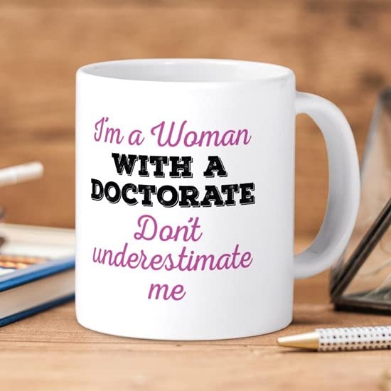 20 oz Ceramic Coffee Mega Mug for Women - Doctorate Themed - Perfect for Graduation Gifts, Office Use & Coffee Lovers