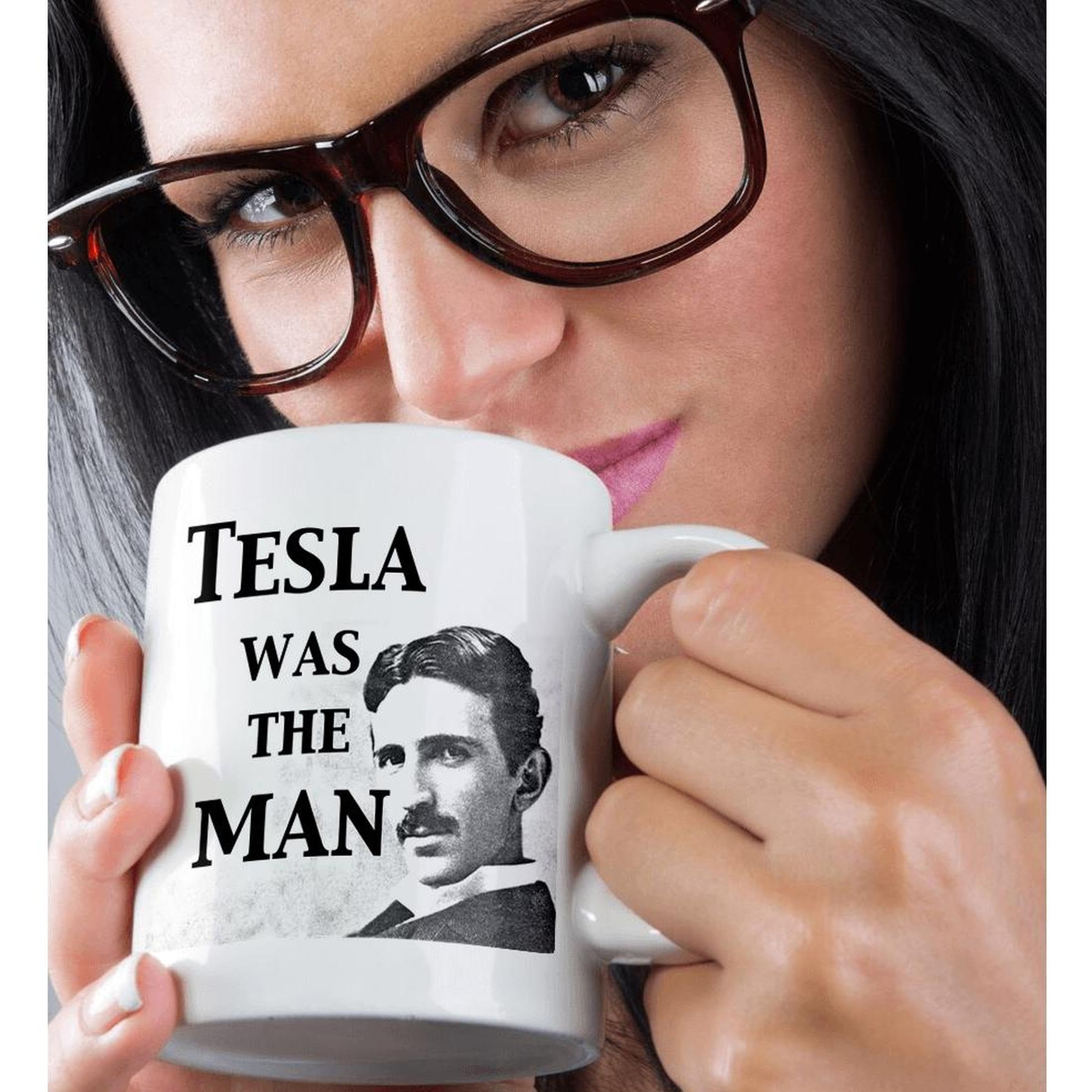 3dRose Nikola Tesla Scientist Science Humor Ceramic Coffee Mug - 15 oz Gift for Science Lovers, Engineers & History Buffs - Perfect for Office, Home & Geeks