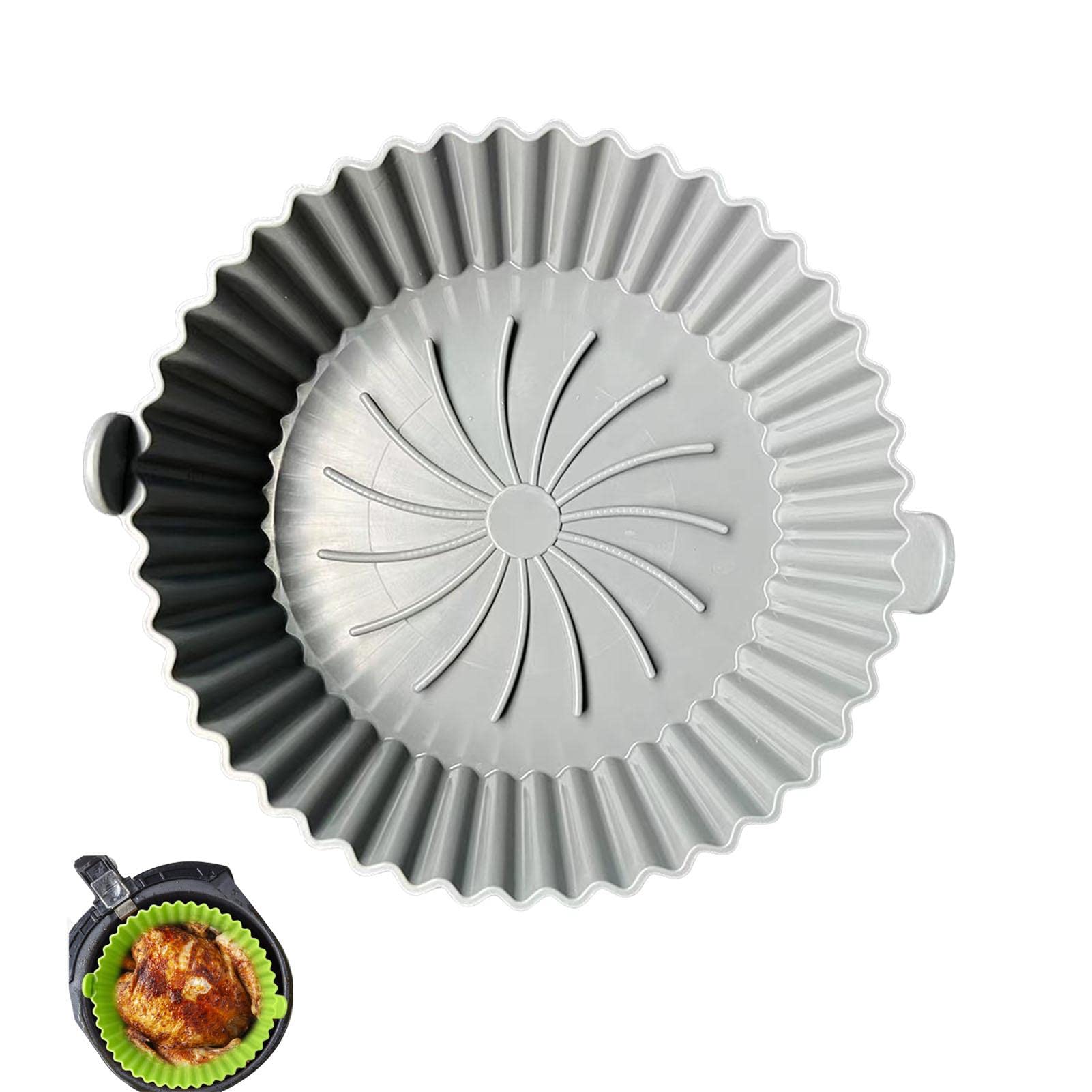 Xiaoling Reusable Silicone Air Fryer Basket - Non-Stick Oven Safe Pot, Parchment Paper Replacement for Air Fryers & Toaster Ovens - Perfect for Cooking, Baking, and Meal Prep at Home