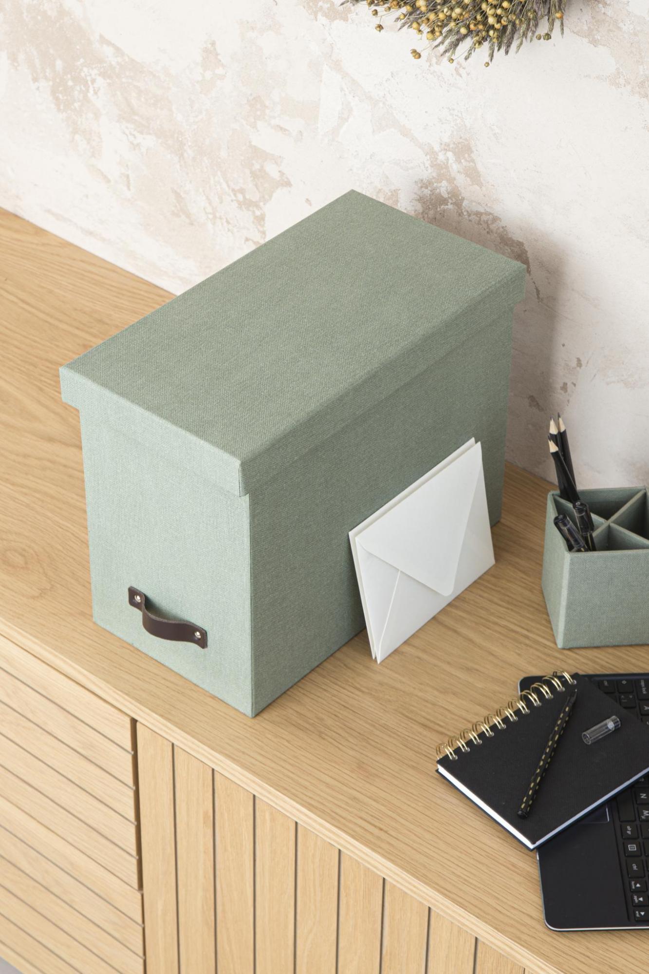 Johan File Box - Soft Teal Storage Organizer for Office, Home & School | Document Filing & Paper Organization Solution