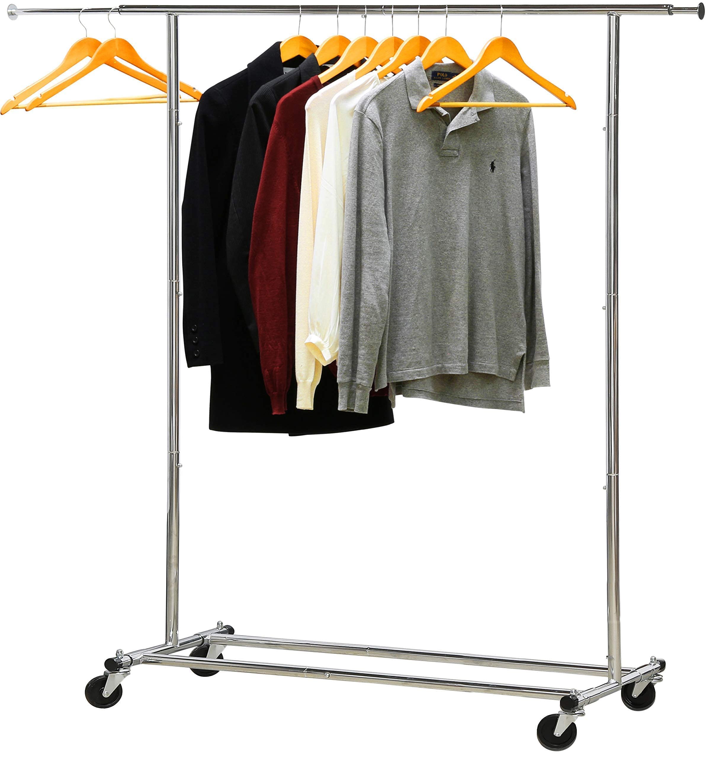 Heavy Duty Adjustable Garment Rack with Dual Bars - Sturdy Clothes Hanging Organizer for Closet, Laundry Room & Bedroom Storage - Perfect for Drying, Organizing & Displaying Clothes