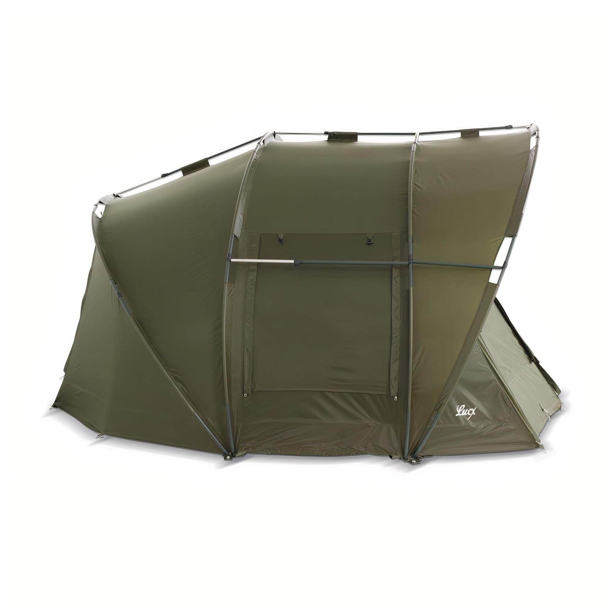 Lucx Leopard Bivvy Fishing Tent - 2-3 Person Waterproof Carp Dome Shelter (10,000mm, Olive Green) for Camping, Angling & Outdoor Adventures