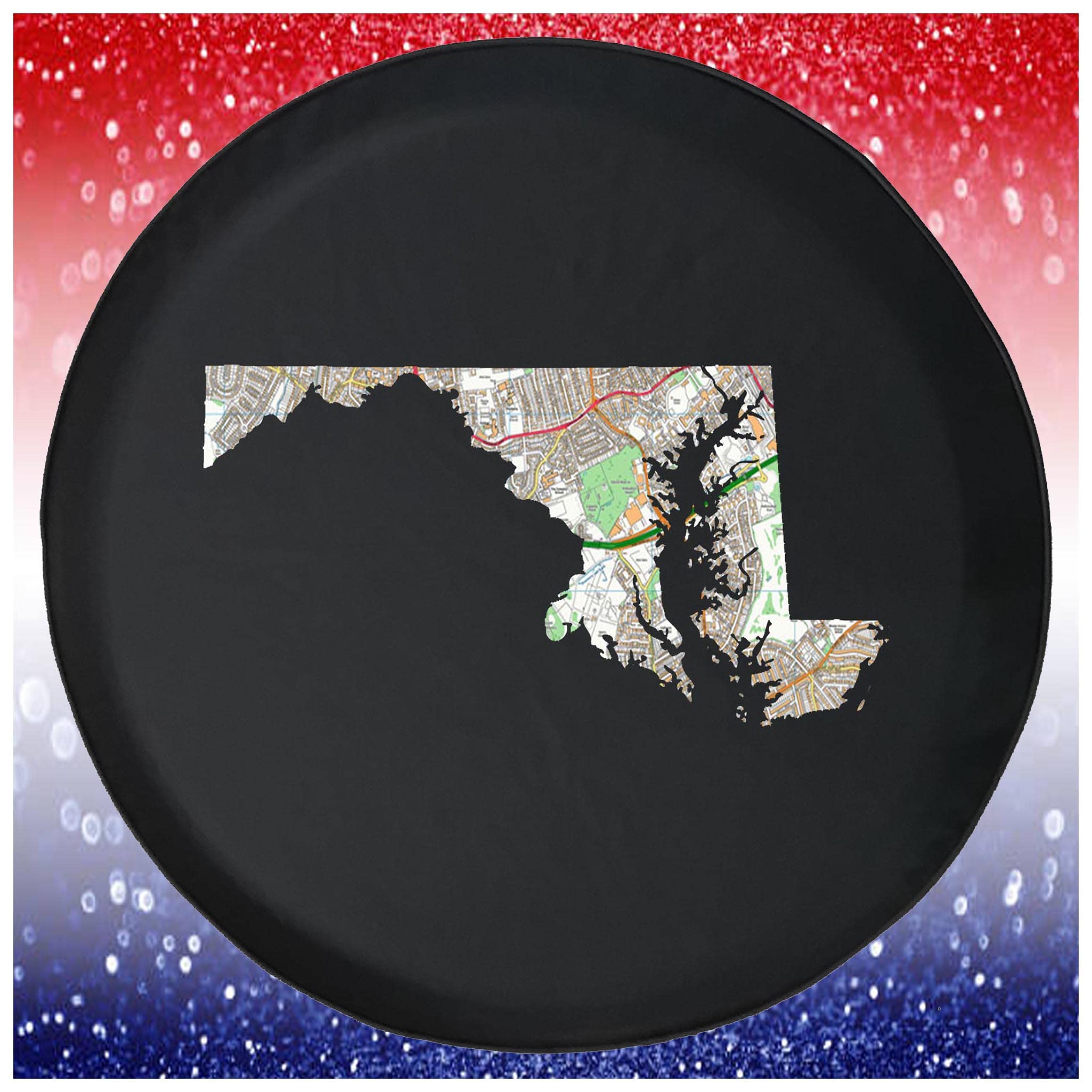 MarylandStreets Black Spare Tire Cover for Trailers, Trucks, SUVs & RVs - 35 Inch Waterproof Wheel Protector for Camping & Off-Road Adventures