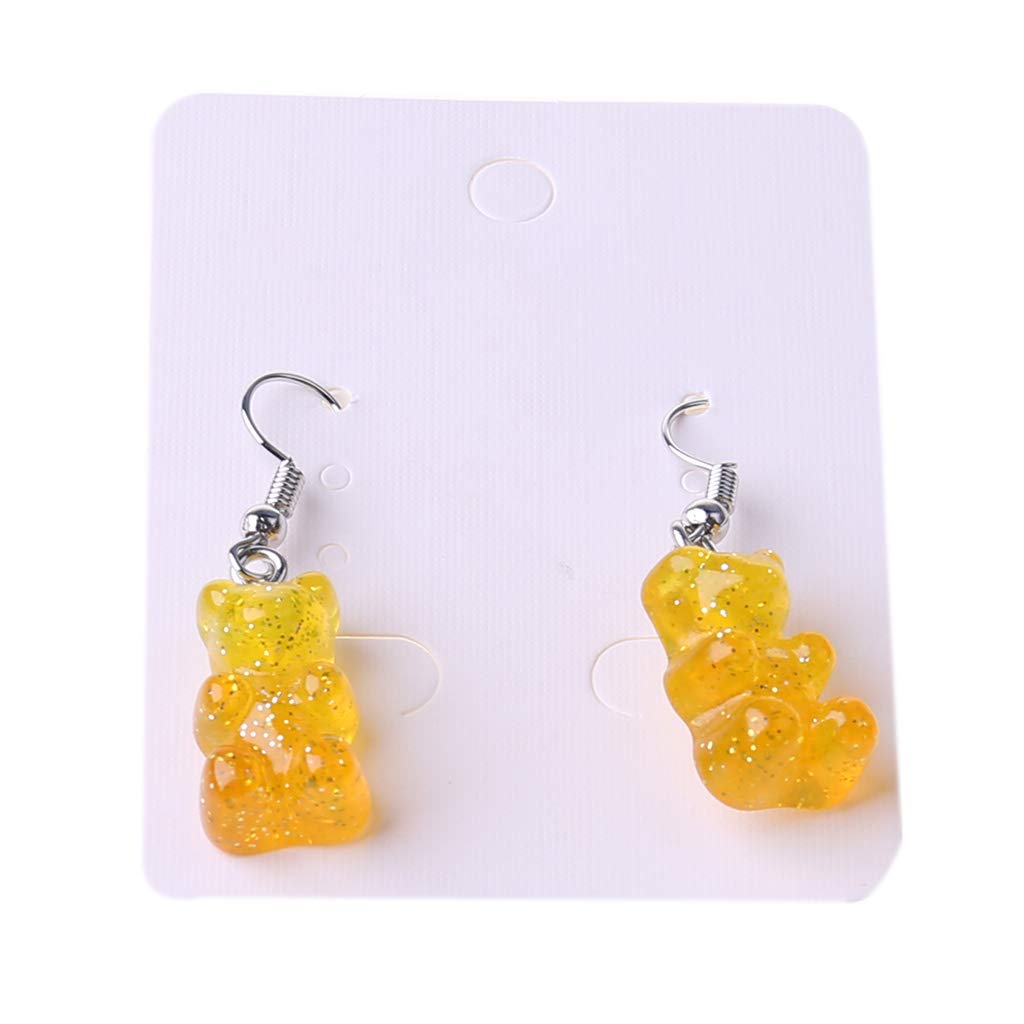 1 Pair Cute Colorful Cartoon Bear Resin Drop Earrings for Women - Sweet Dangle Earrings, Valentine's Day & Birthday Gift Idea - Perfect for Parties, Dating & Casual Wear