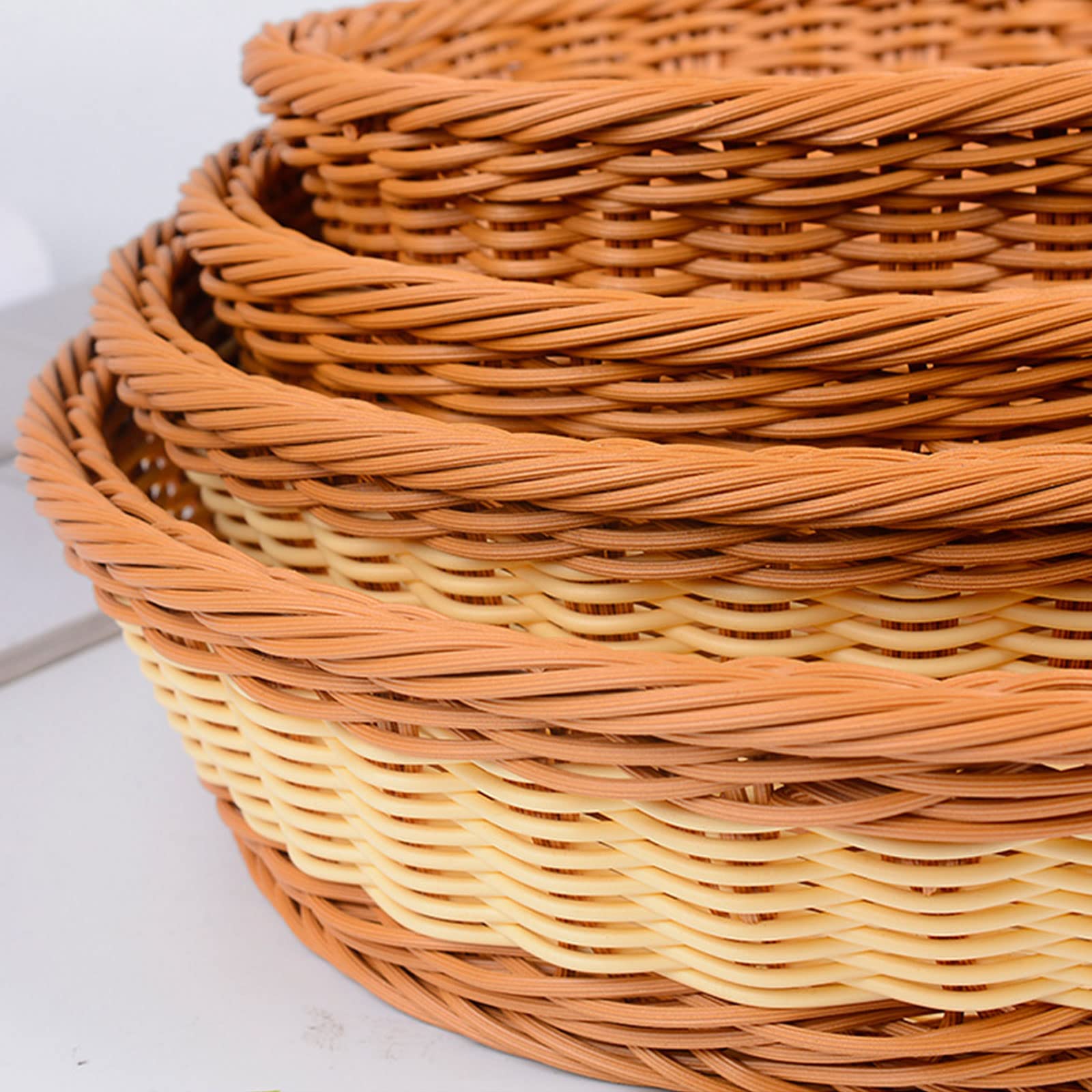 Handmade Wicker Bread Basket - Oval Rattan Storage for Fruits, Snacks & Serving - Kitchen & Dining Decor