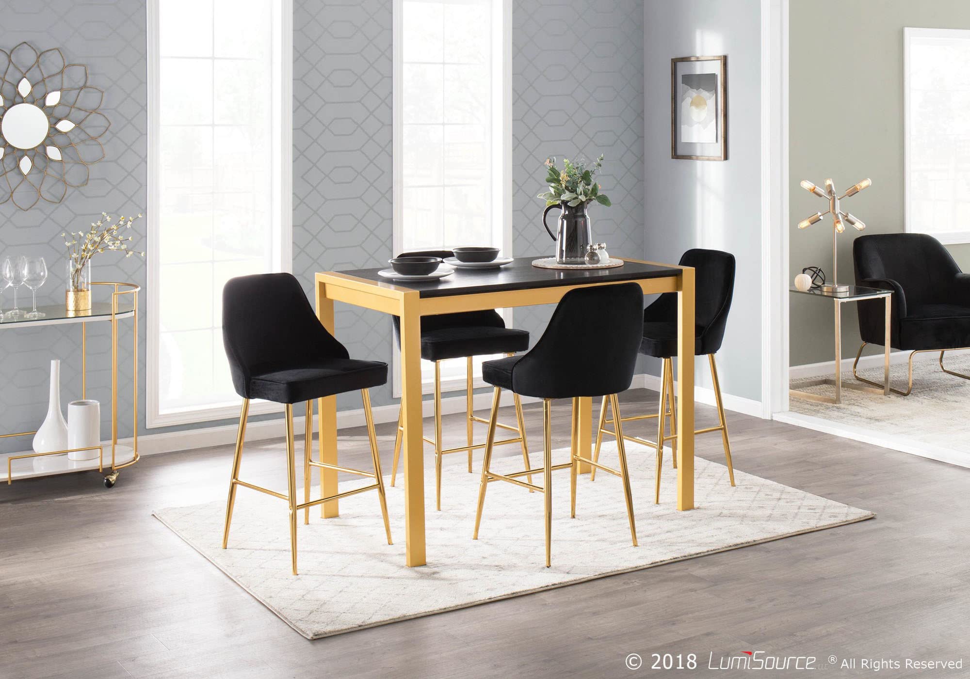 Fuji Counter Height Dining Table - 36 Inch Kitchen Island Table, Bar Height Table for Small Spaces - Perfect for Breakfast Nook, Kitchen Island & Compact Dining Areas