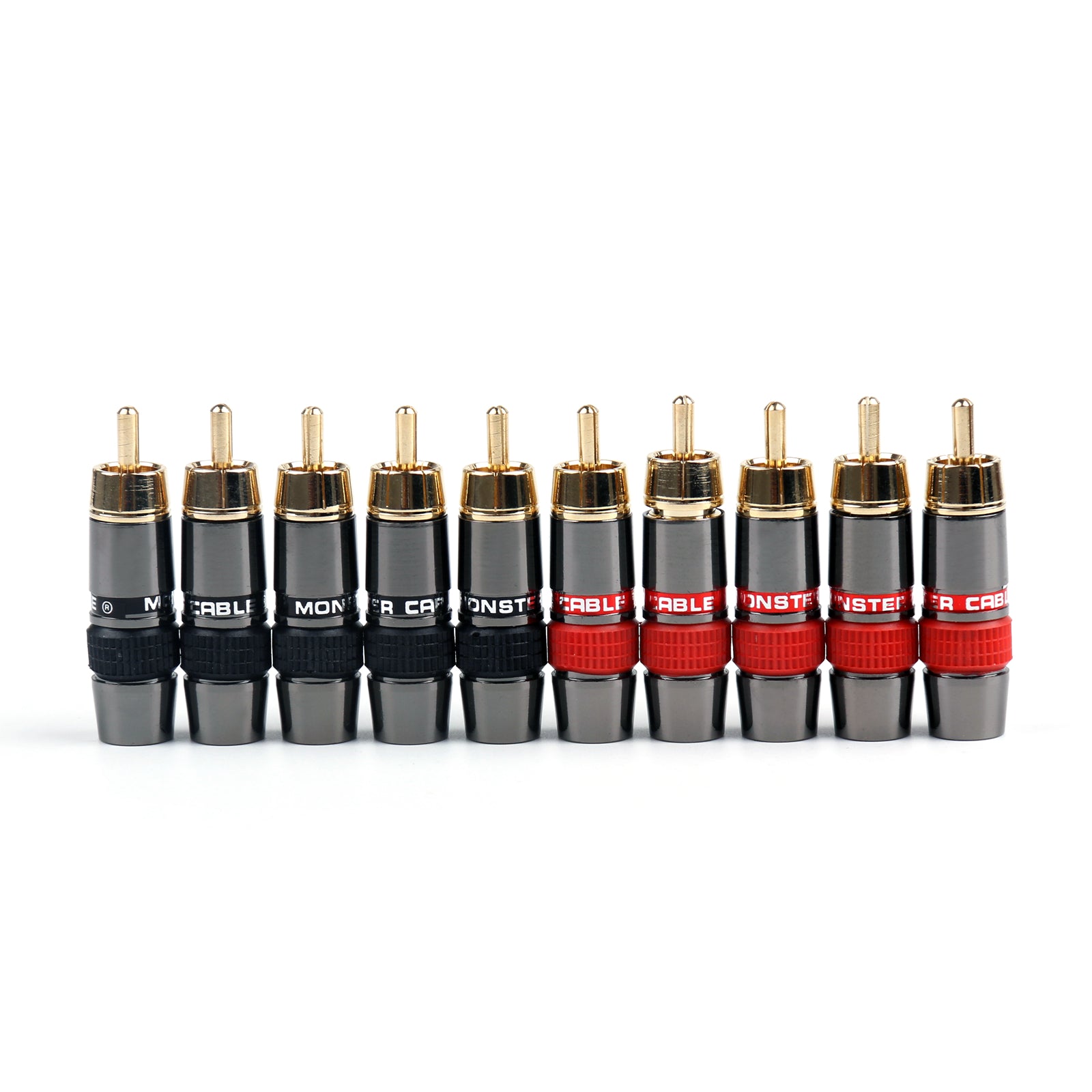 10 Pcs High-Quality RCA 8mm Cable Plugs with Gold-Plated Copper Connectors - Perfect for Audio/Video Equipment, Home Theater Systems & Car Stereo Installations