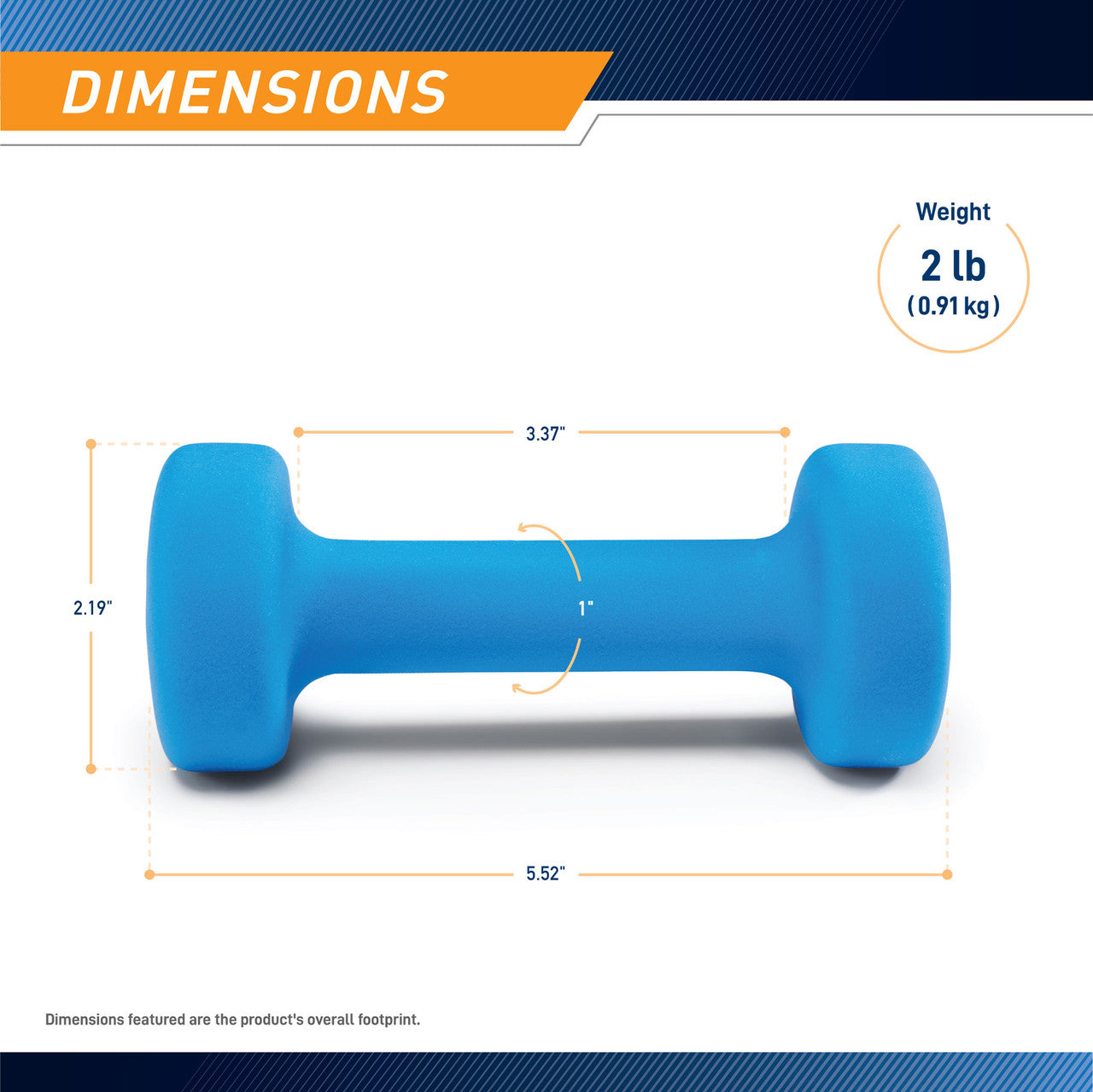 Marcy 2lb Neoprene Dumbbell Set - Lightweight Home Gym Equipment for Women & Men - Perfect for Strength Training, Yoga, and Fitness Workouts at Home or Office