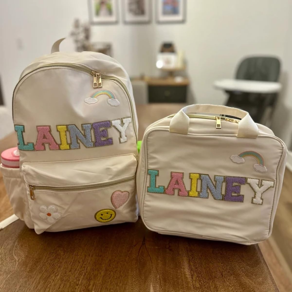 Personalized Kids Backpack with Name Patch - Custom Nylon School Bag for Boys & Girls, Toddlers & Students - Great for Back to School, Birthday & Christmas Gifts (Backpack & Lunch Bag Set) - Perfect for Daily School Use, Travel & Outdoor Adventures