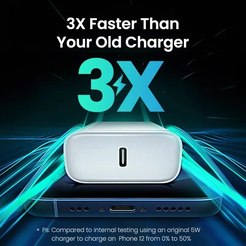 2-Pack 25W Fast Charger for iPhone with 2 x 6.6ft USB-C Cables - Compatible with iPhone 14/13/12/11/X/8/7, AirPods & iPad - Quick Charge Power Adapter for Home, Office & Travel