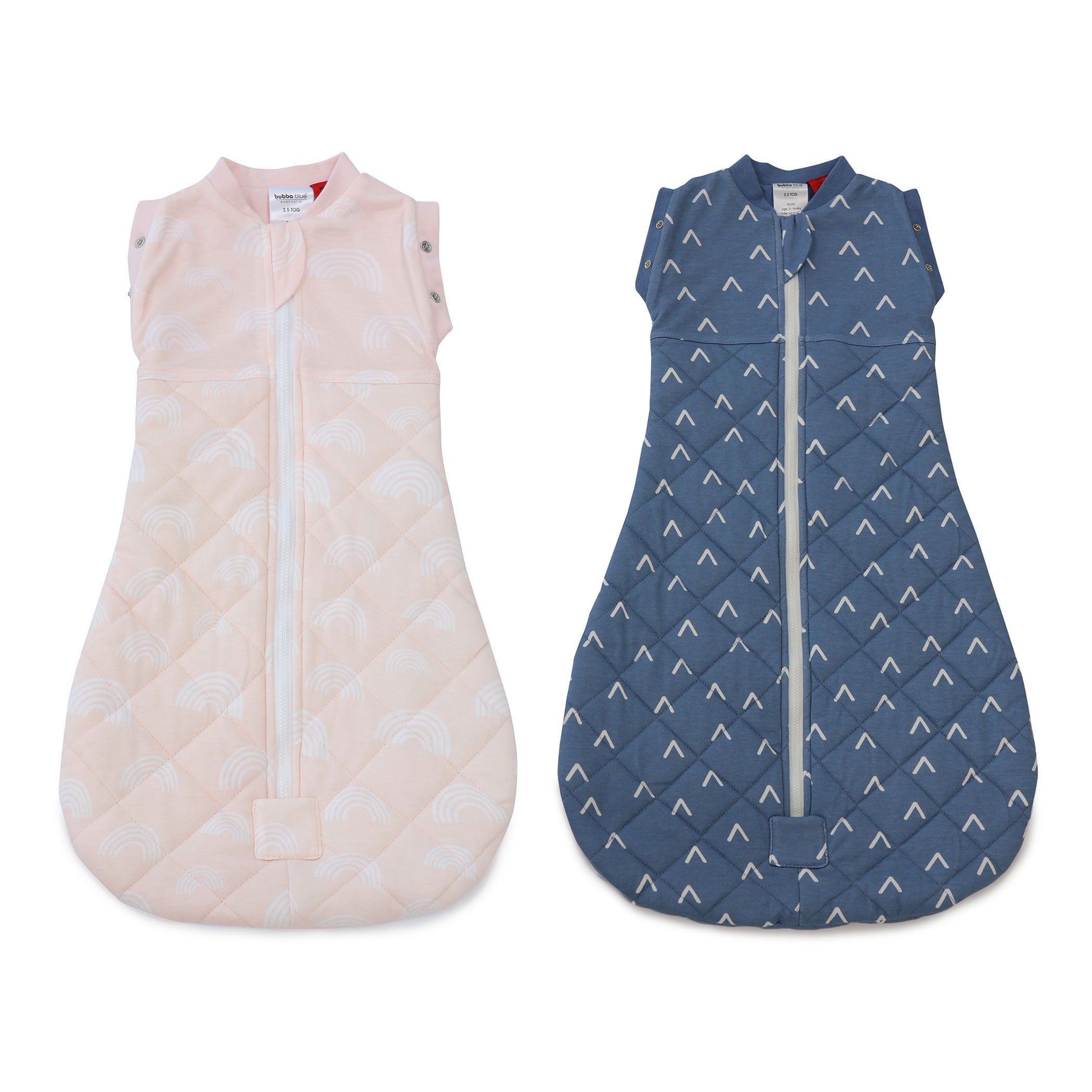 2-Pack Nordic Style 2.5 TOG Baby Swaddle Sleep Sacks - Breathable Cotton Sleeping Bags for Newborn to 9 Months (0-3M & 3-9M) - Perfect for Nursery, Daycare & Travel