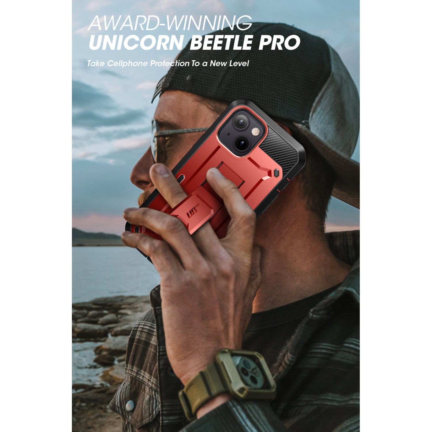 iPhone 13 6.1 Inch Unicorn Beetle Pro Rugged Case - Shockproof, Drop Protection, Military Grade (Metallic Red) - Perfect for Outdoor, Work & Extreme Sports