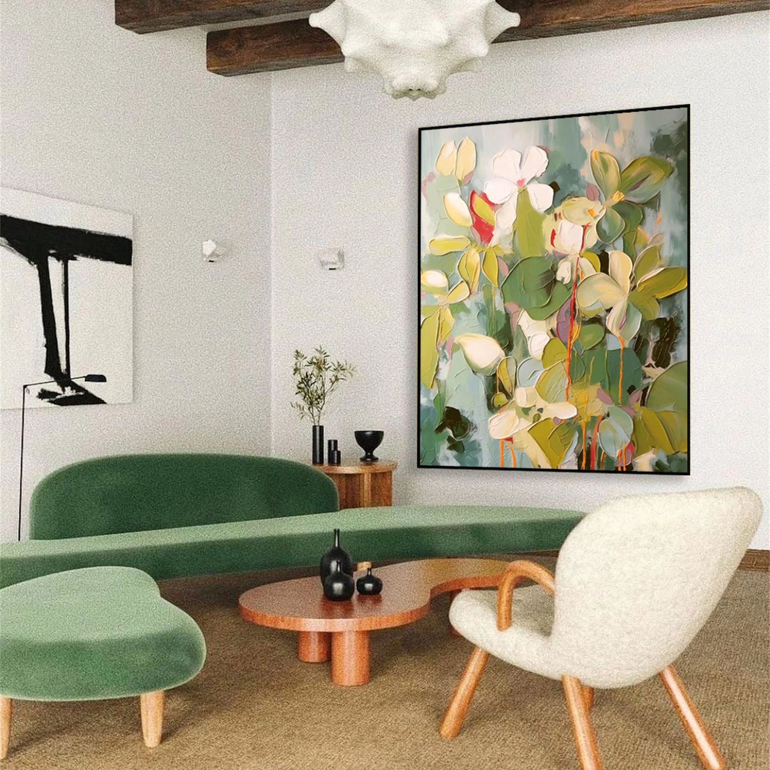 Beautiful Flower and Tree Canvas Painting #FT057 - Perfect for Home Decor, Living Room, Bedroom & Office Wall Art