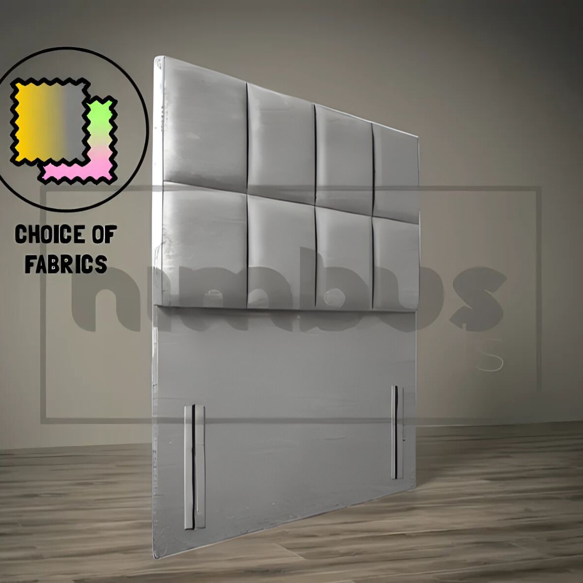 8 Square Floor Standing Headboard - Modern Upholstered Bed Frame Headboard for Bedroom Decor - Perfect for Master Bedroom, Guest Room & Apartment