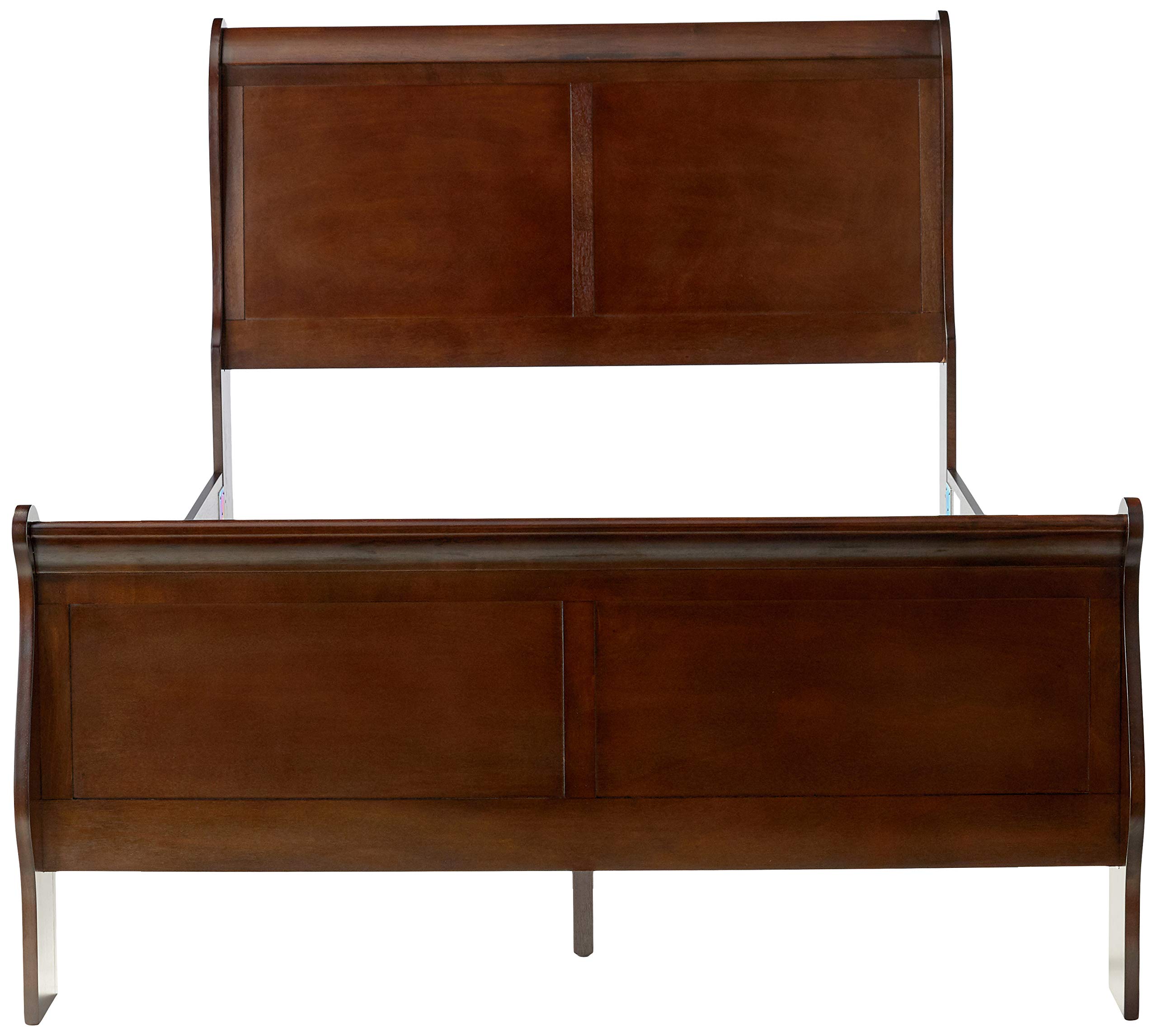 Louis Philippe Full Size Bed - Traditional Cappuccino Finish Wooden Bed Frame with Coaster Furniture Design | Elegant Bedroom Furniture for Master Bedroom & Guest Room
