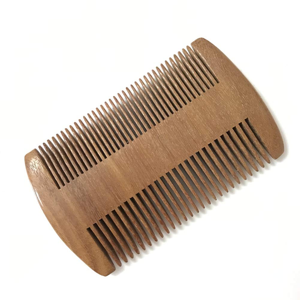 Premium Sandalwood Beard Comb for Men - Natural Wooden Comb with Fine & Coarse Teeth - Anti-Static Pocket Comb for Daily Grooming & Travel - Perfect Gift for Bearded Gentlemen