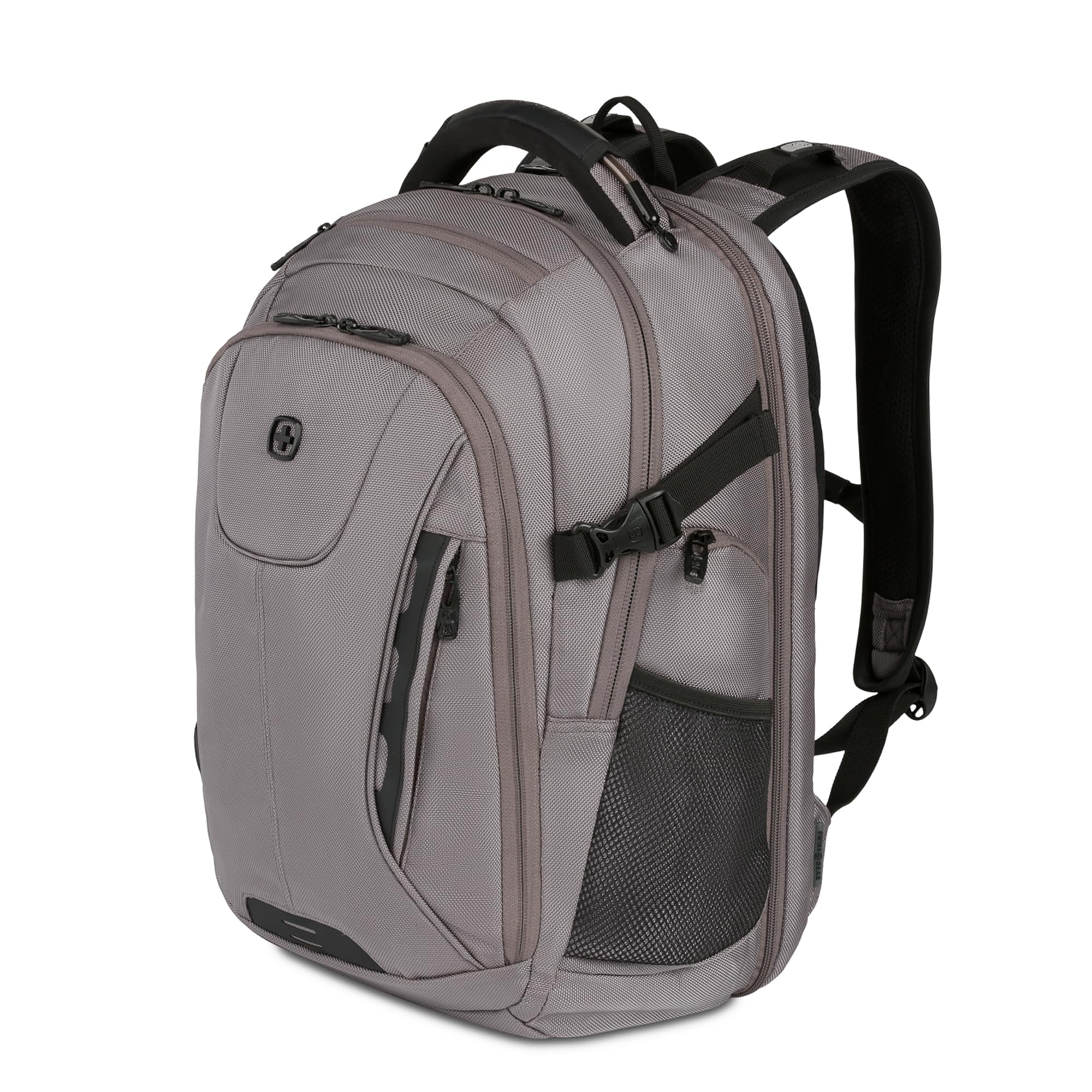 SwissGear ScanSmart Laptop Backpack for 15-Inch Notebook - Grey Ballistic Nylon Business Travel Bag | Perfect for Work Commute, Airport Security & College Students