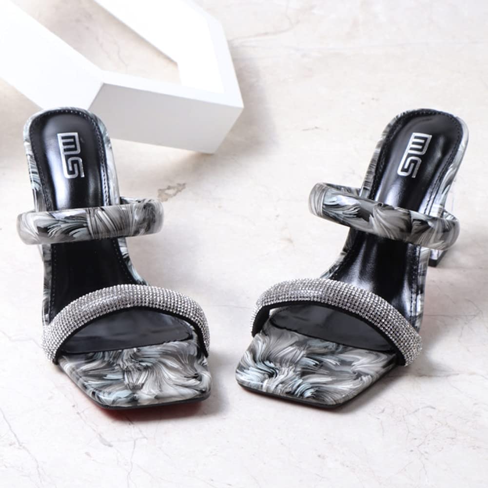 Roimaash Women's Summer Slip-On Sandals with Block High Heels - Comfortable Fashion Shoes for Beach, Vacation & Casual Outings