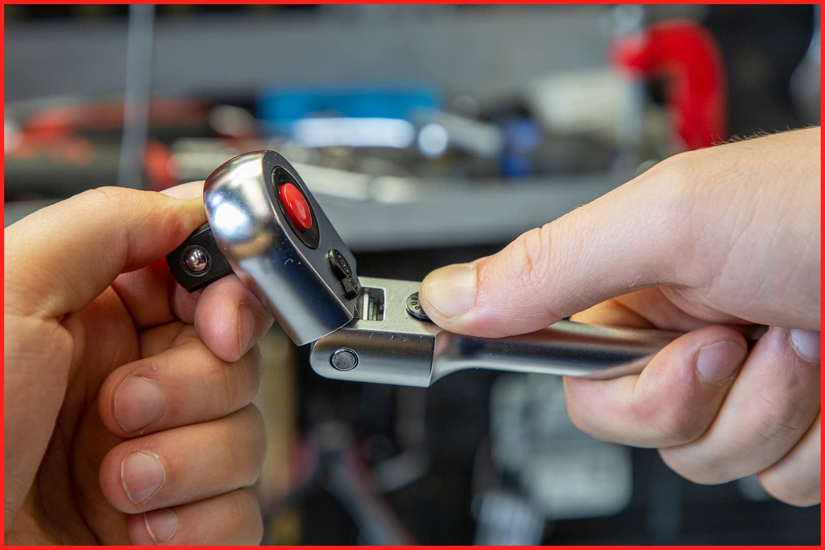 KS TOOLS SlimPower 914.1220 1/2 Inch 72-Tooth Telescopic Reversible Ratchet - Professional Automotive & DIY Tool for Tight Spaces & Hard-to-Reach Areas