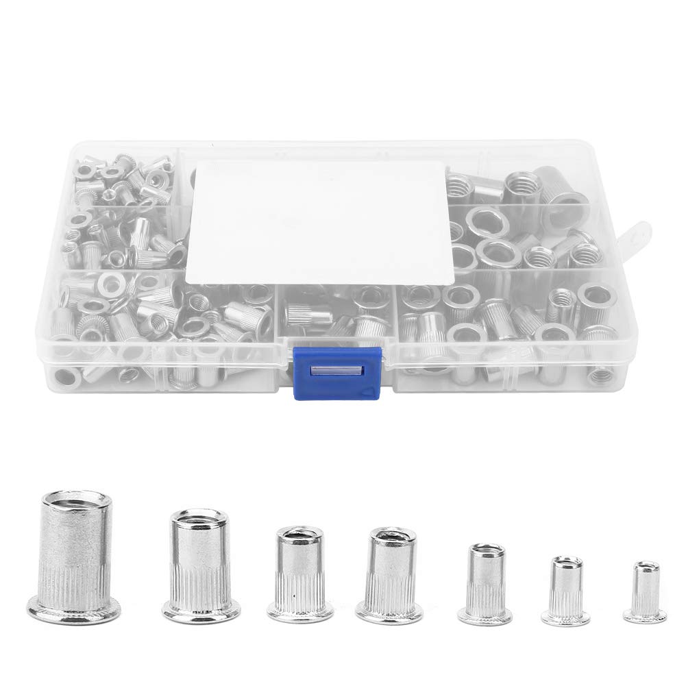 160Pcs 304 Stainless Steel Rivet Nut Fastener Kit - M3 to M10 Threaded Insert Nuts for Metal, Wood & Plastic - Perfect for DIY, Automotive, Furniture & Construction Projects