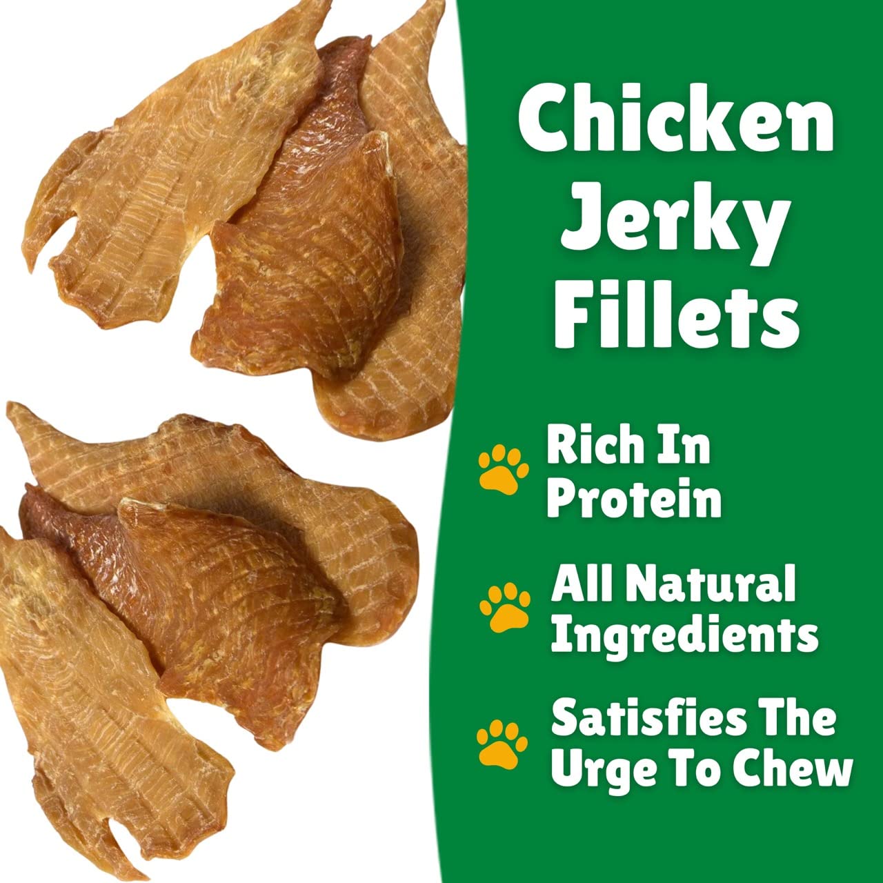 Premium Chicken Jerky Dog Treats - All Natural Dehydrated Chicken Breast Slices, Grain-Free & Healthy Training Snacks for Dogs (13 oz) - Perfect for Training Rewards, Travel Treats & Daily Dental Care