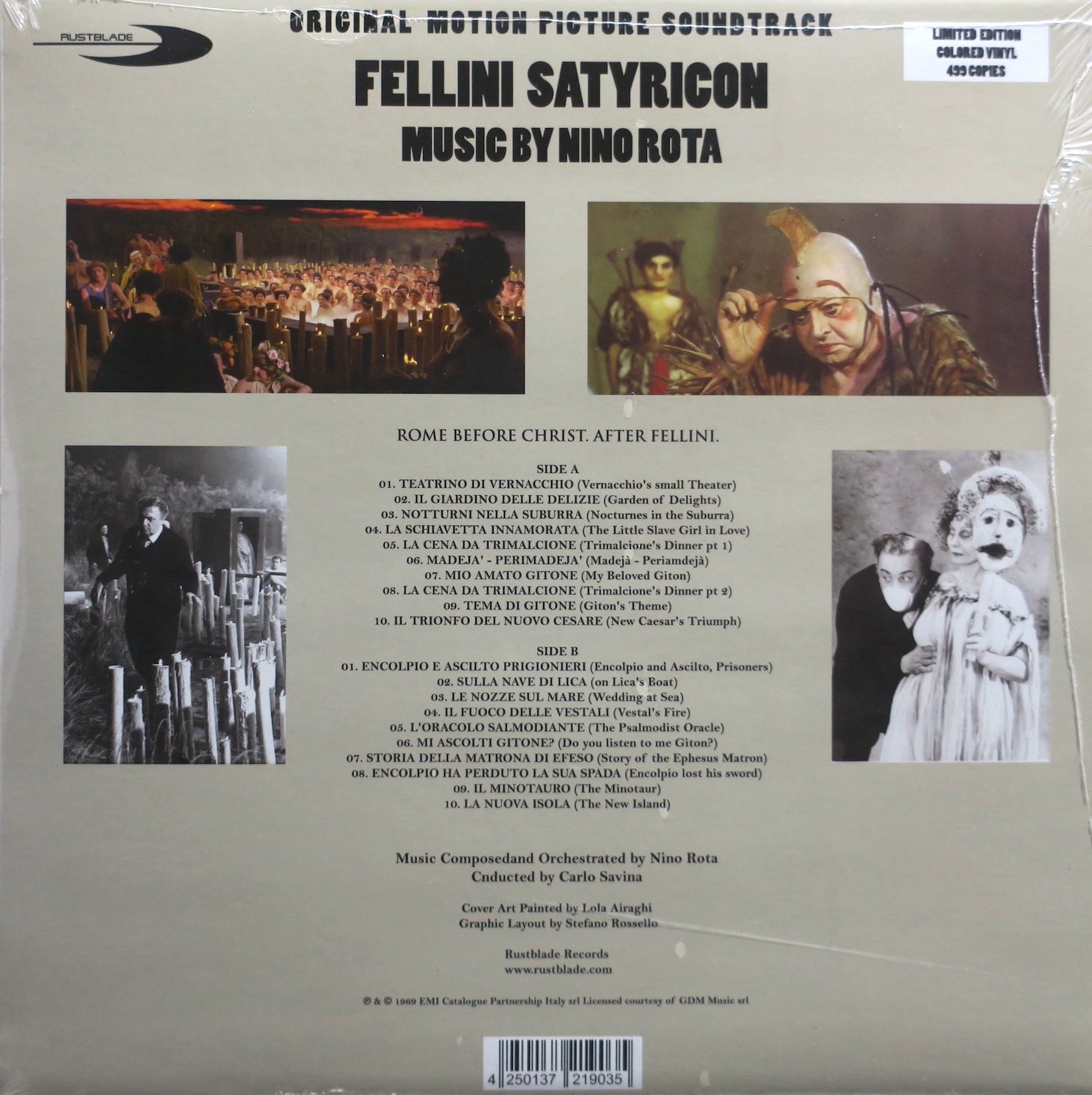 Nino Rota FELLINI SATYRICON Original Soundtrack - Limited Edition Lime Green Vinyl LP Record - Perfect for Film Collectors & Italian Cinema Enthusiasts